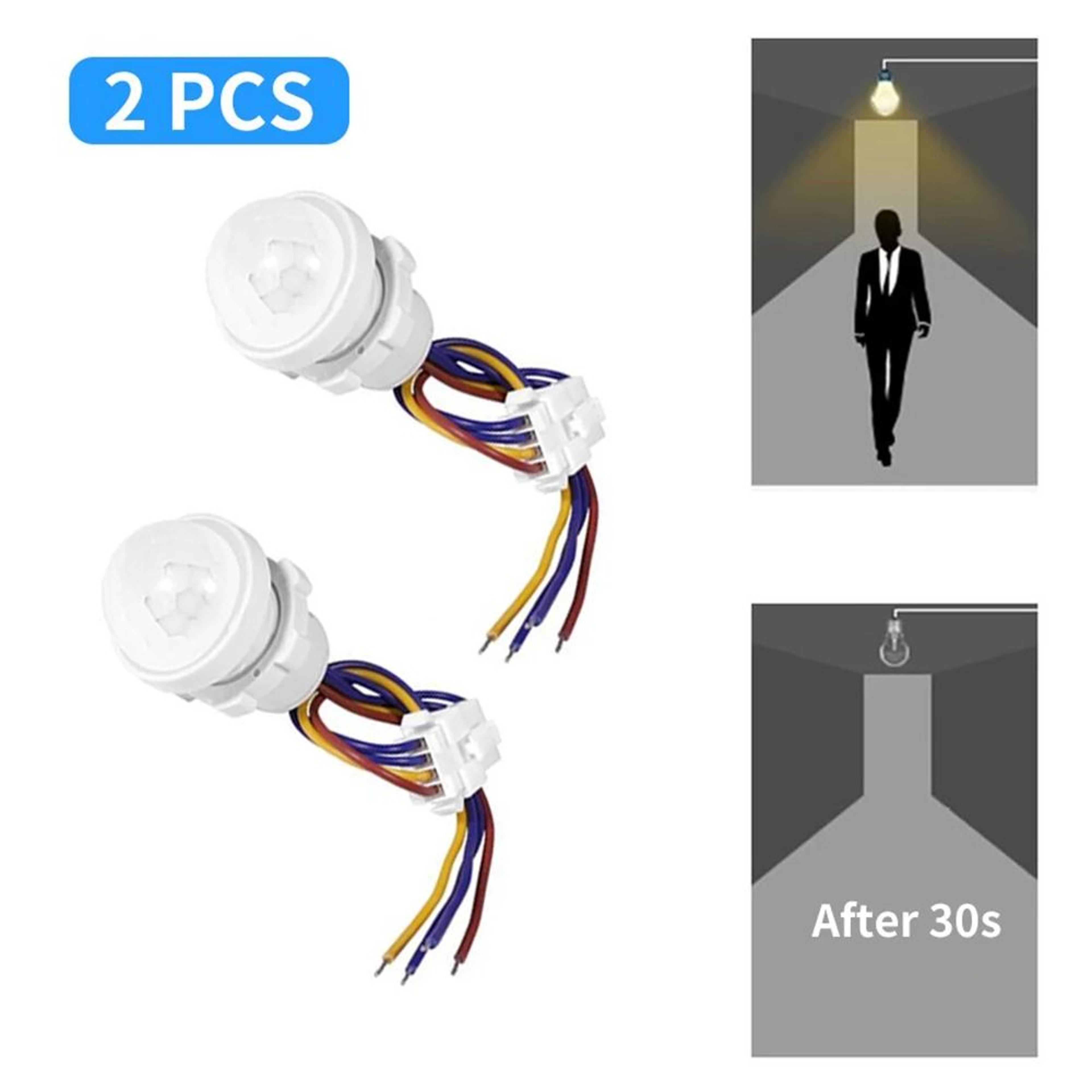 smart pir motion sensor light switch – indoor & outdoor infrared auto on/off (2-pack)