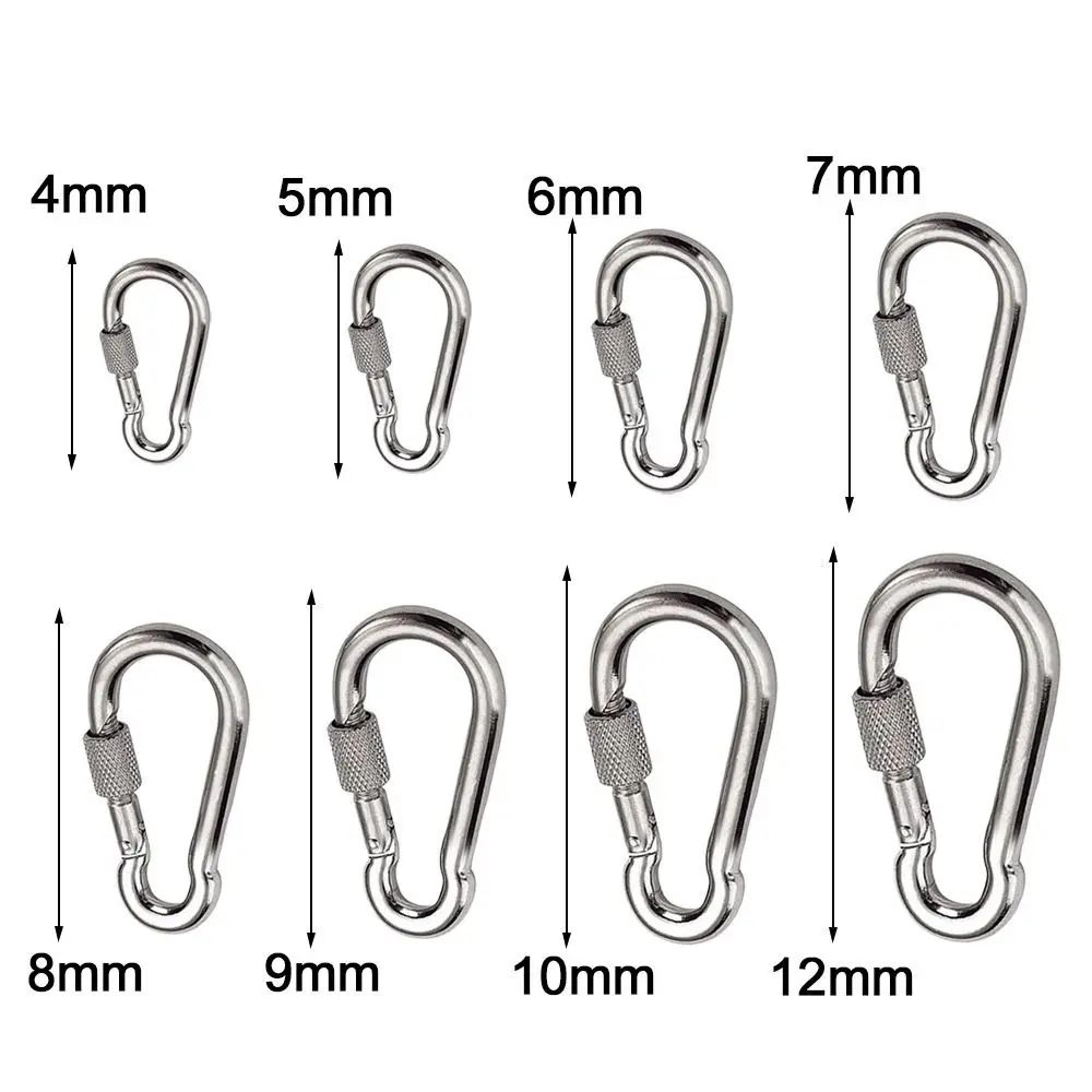Stainless Steel Quick Link Screw Lock Carabiner M4M12  Spring Snap Hook For Camping Travel  Rigging 4