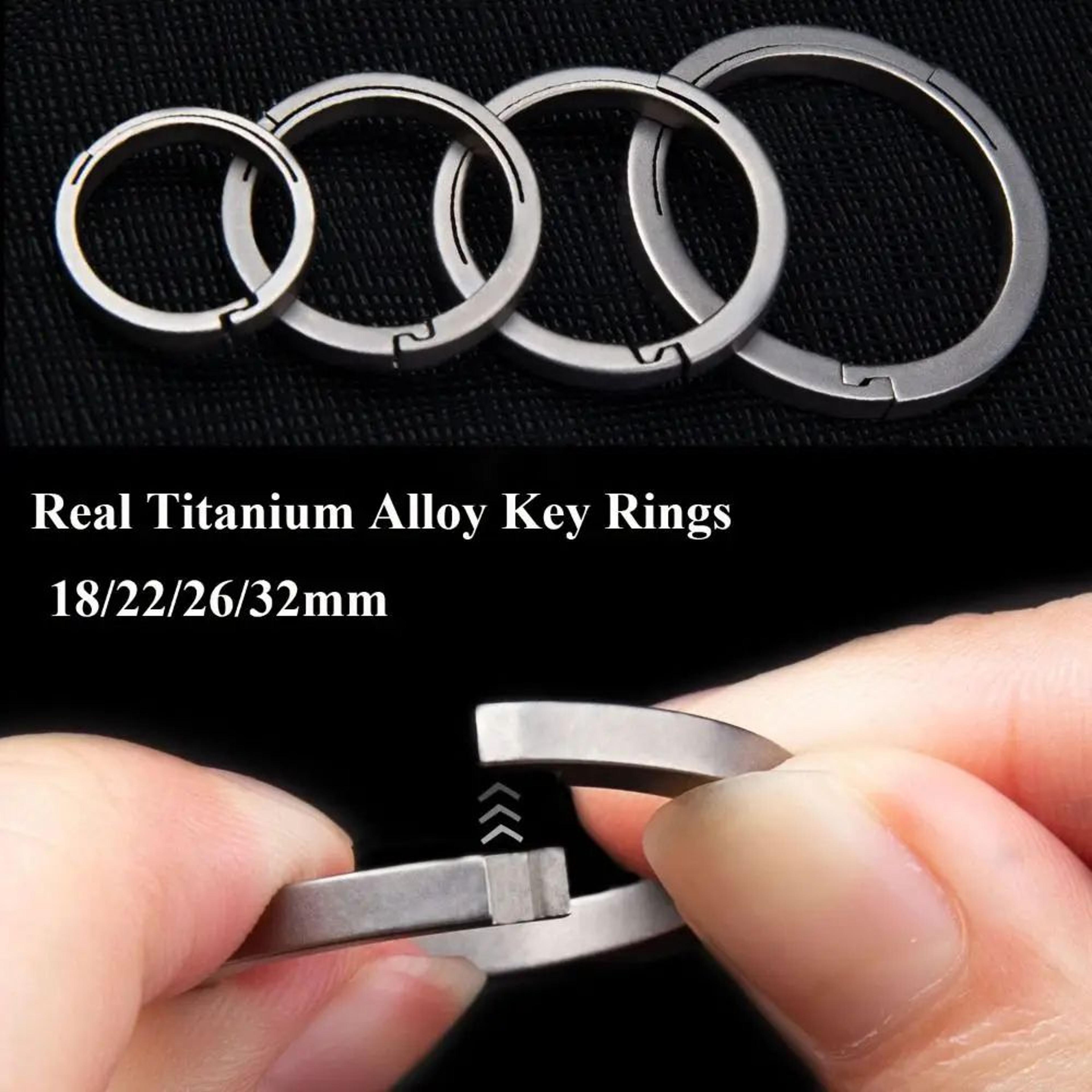 ultra-light tc4 titanium key ring set (17–32mm) - minimalist edc keyring for everyday carry