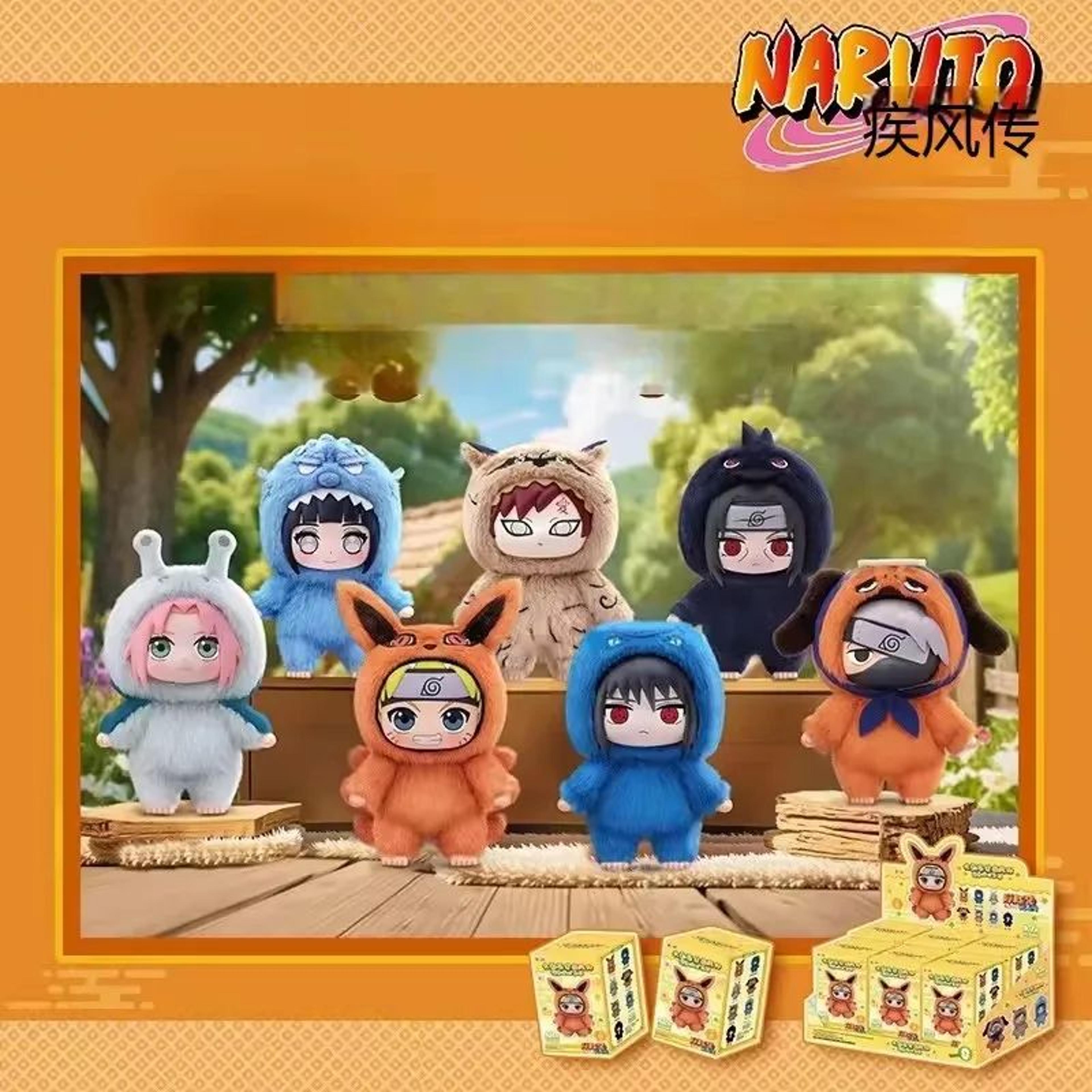 naruto shippuden beast party plush blind box keychain - mini collectible anime plush charm (random figure)