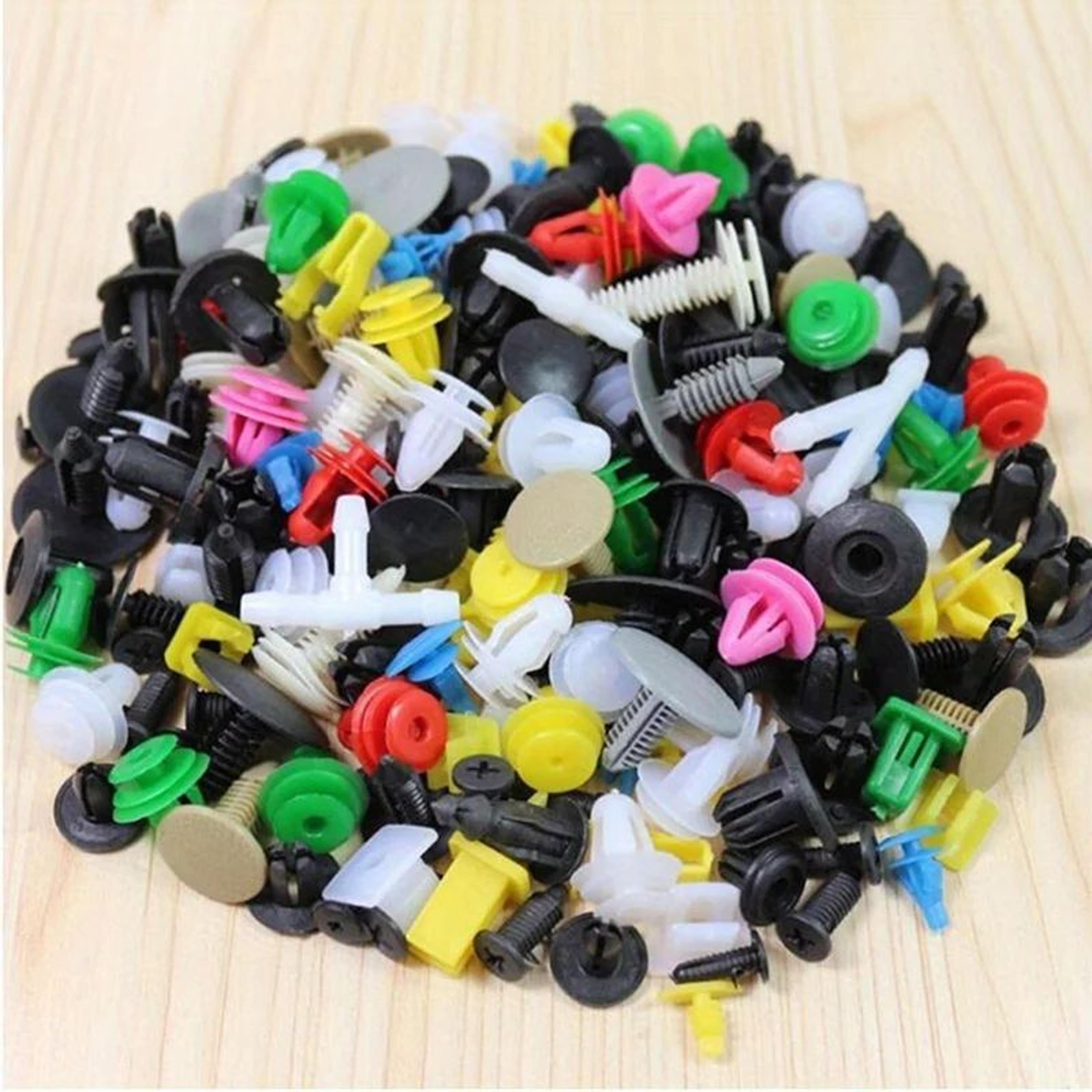 100Piece Car Fastener Clips Kit  Mixed Plastic Rivets  Push Type Retainers For Bumper Fender  Trim 2
