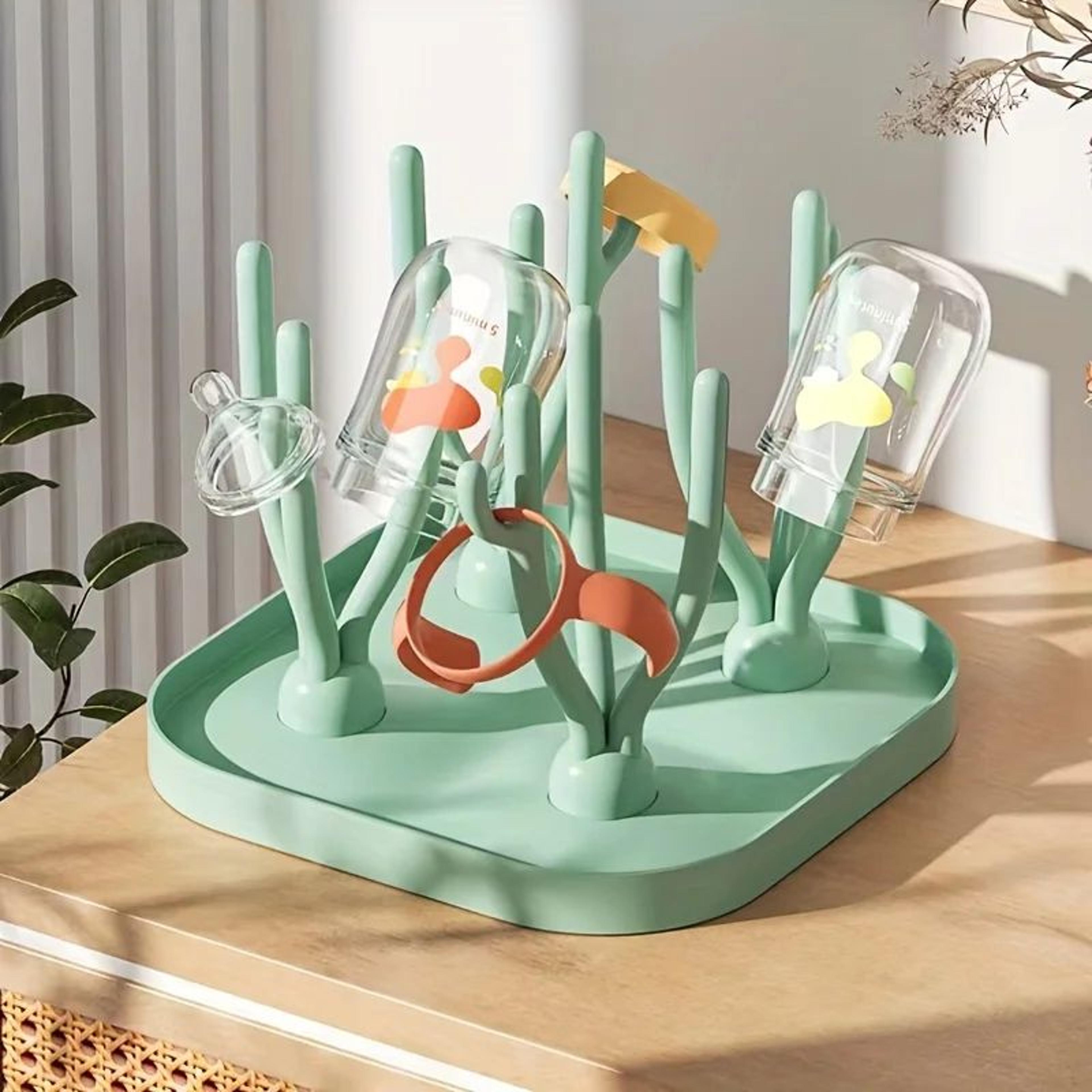 portable multi-functional drying rack - foldable bottle drying rack & countertop holder with removable stand