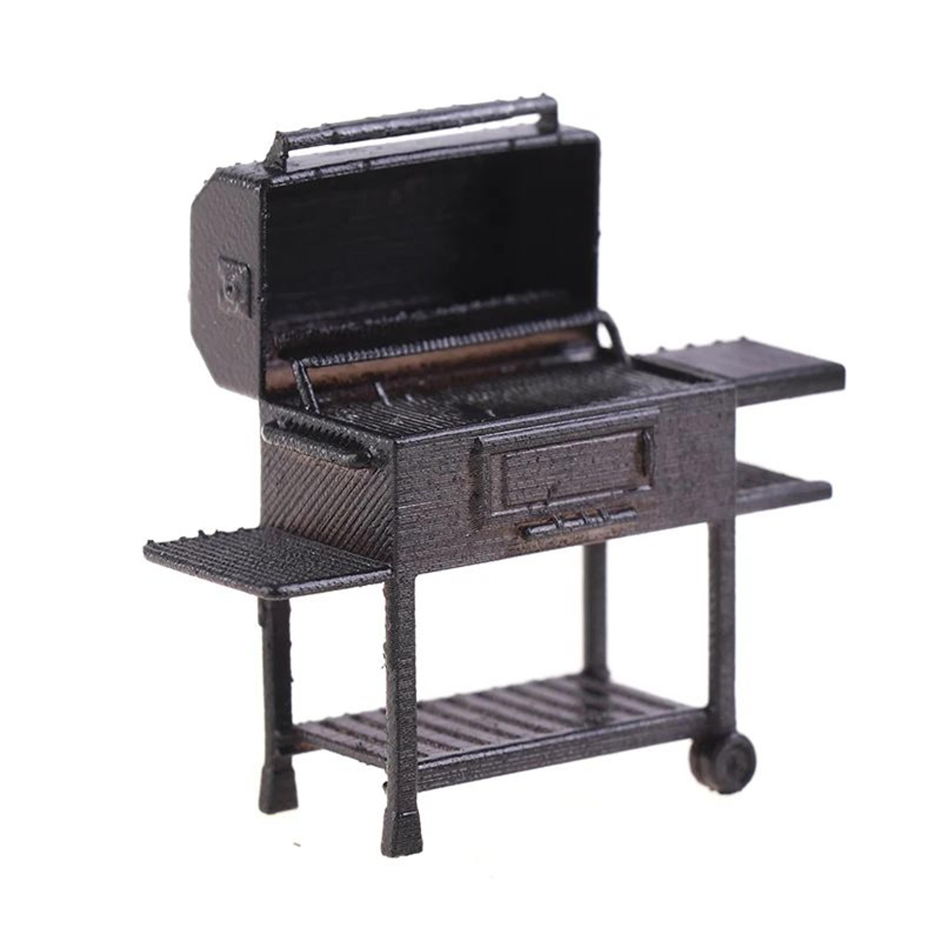 miniature bbq grill cart – realistic miniature bbq grill for dollhouse accessories & diorama scenes