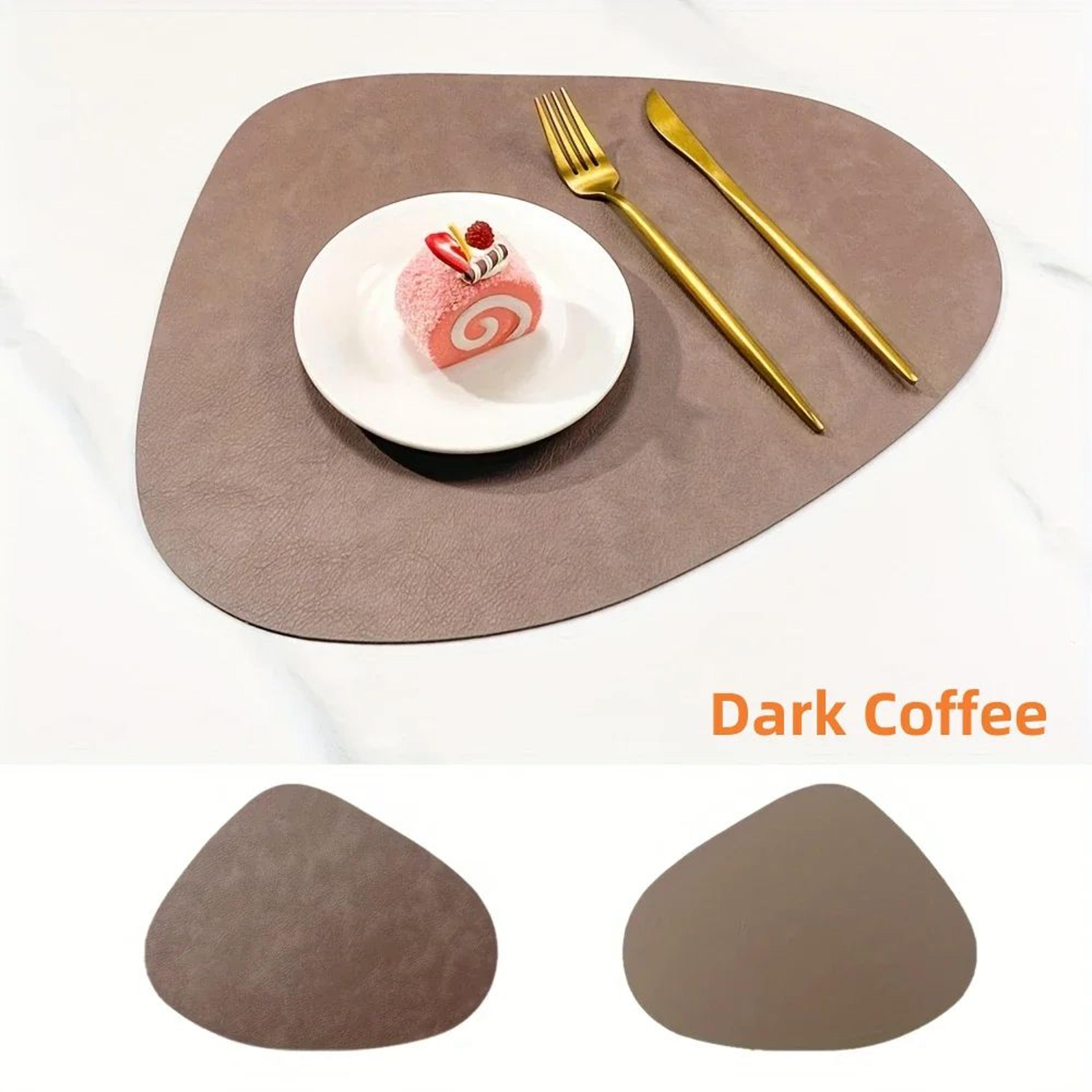 Waterproof Faux Leather Placemats Set  Wipeable Heat Resistant NonSlip Table Mats 12