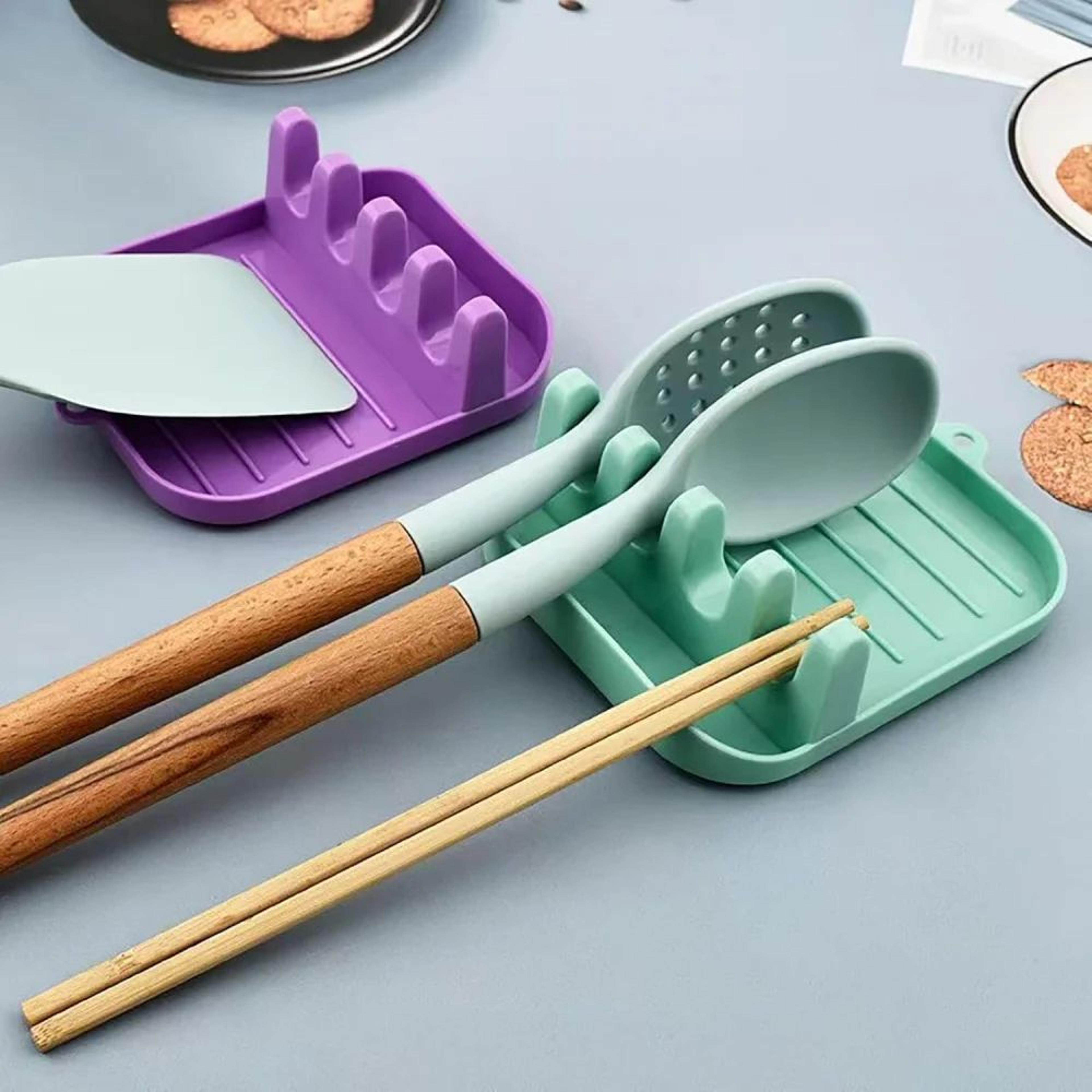 multi-function spoon rest & pot lid holder countertop kitchen utensil organizer