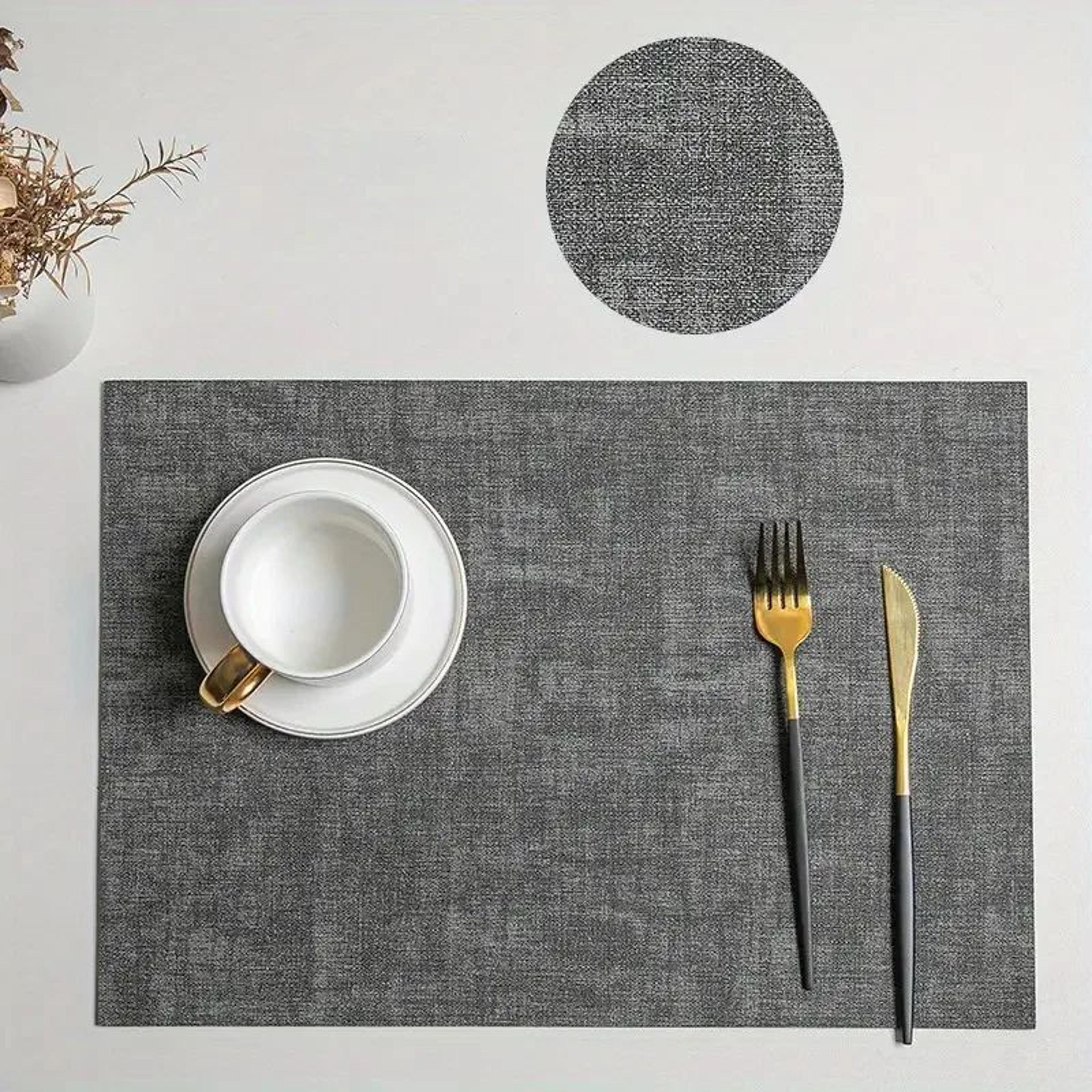 Faux Leather Placemats Set  Waterproof HeatResistant NonSlip Wipeable Table Mats 7