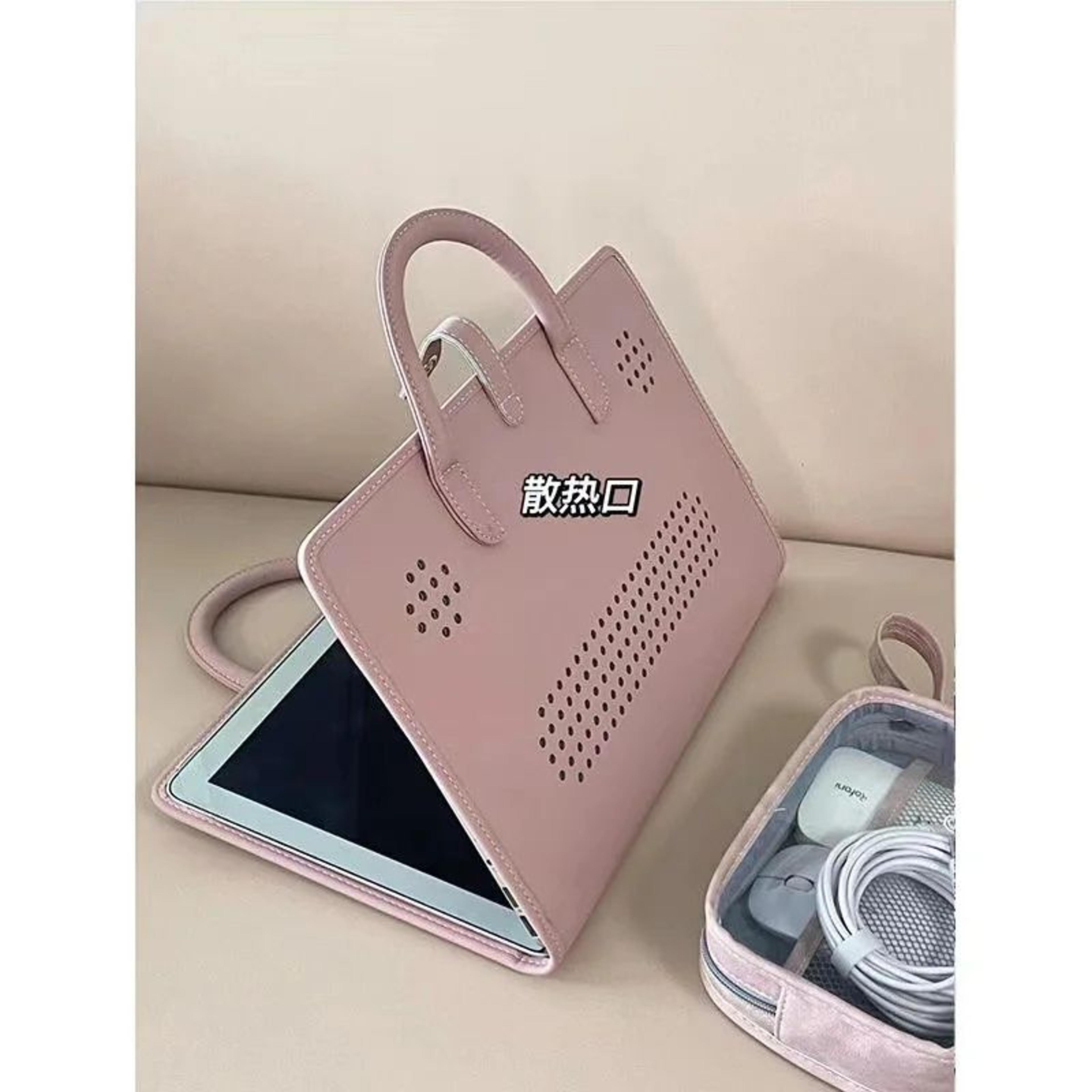 BlushGuard Pink Laptop Bag Protective Sleeve Handbag With Handle 1