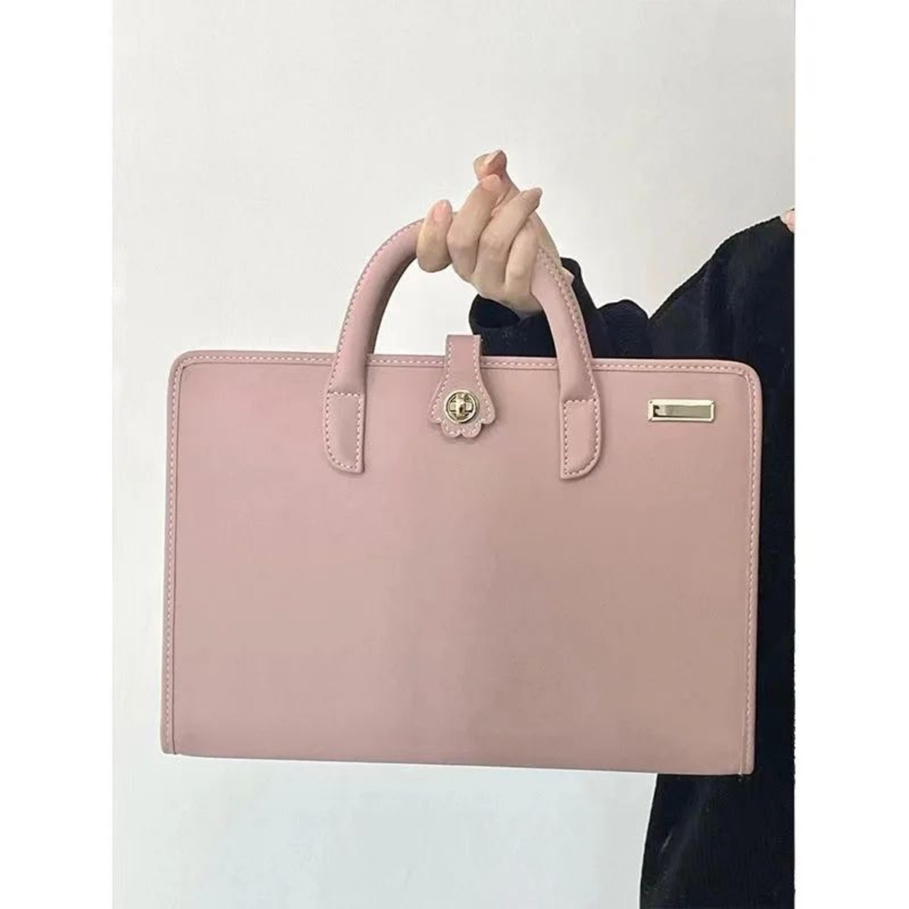 BlushGuard Pink Laptop Bag Protective Sleeve Handbag With Handle 2