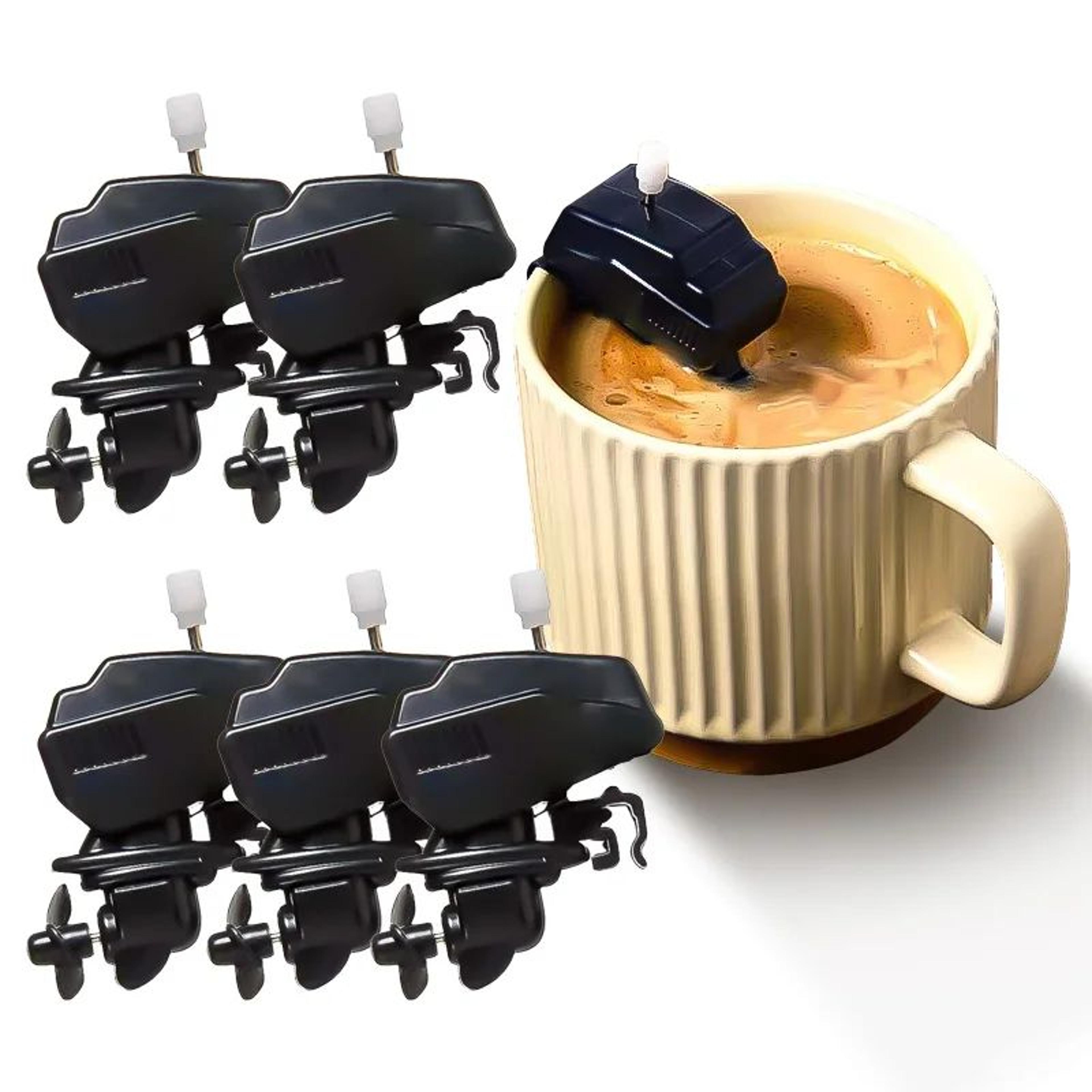 wind-up outboard boat motor coffee stirrer set (5-pack) clip-on novelty coffee stirrer for mugs