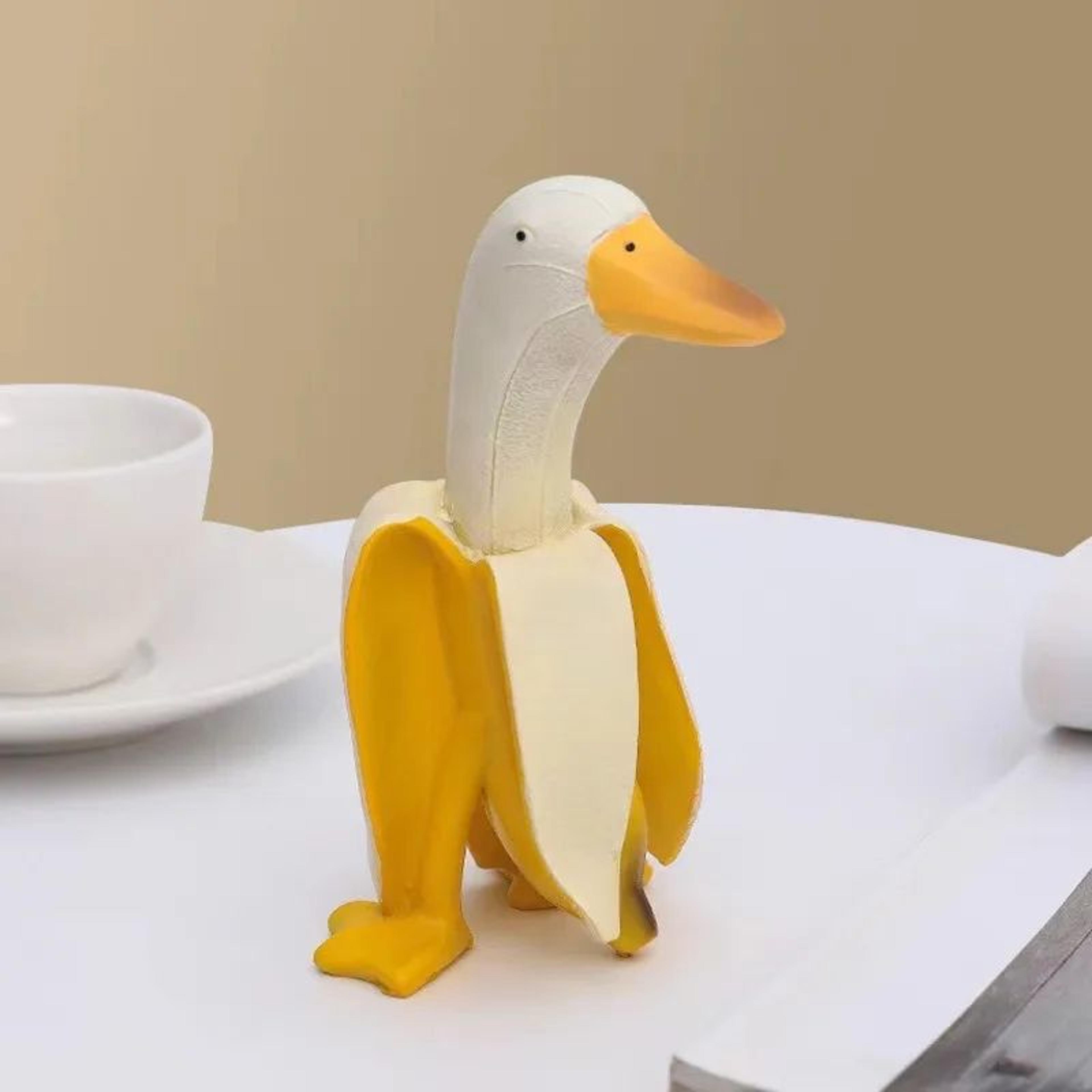 Peeled Banana Duck Figurine  Funny Peeled Banana Duck Desk  Shelf Decor 5