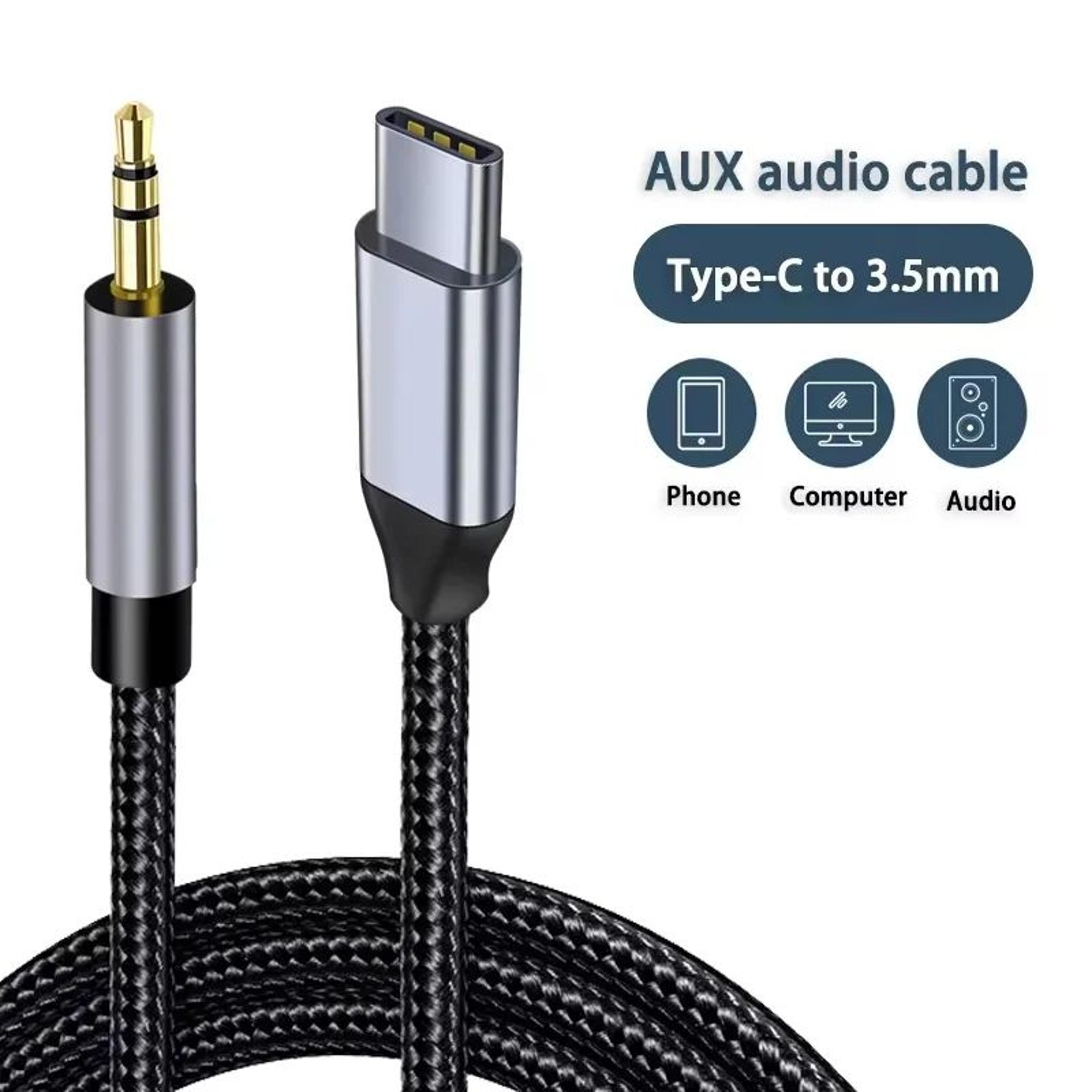 usb c to 3.5mm audio cable for car and headphones type c to aux jack cord