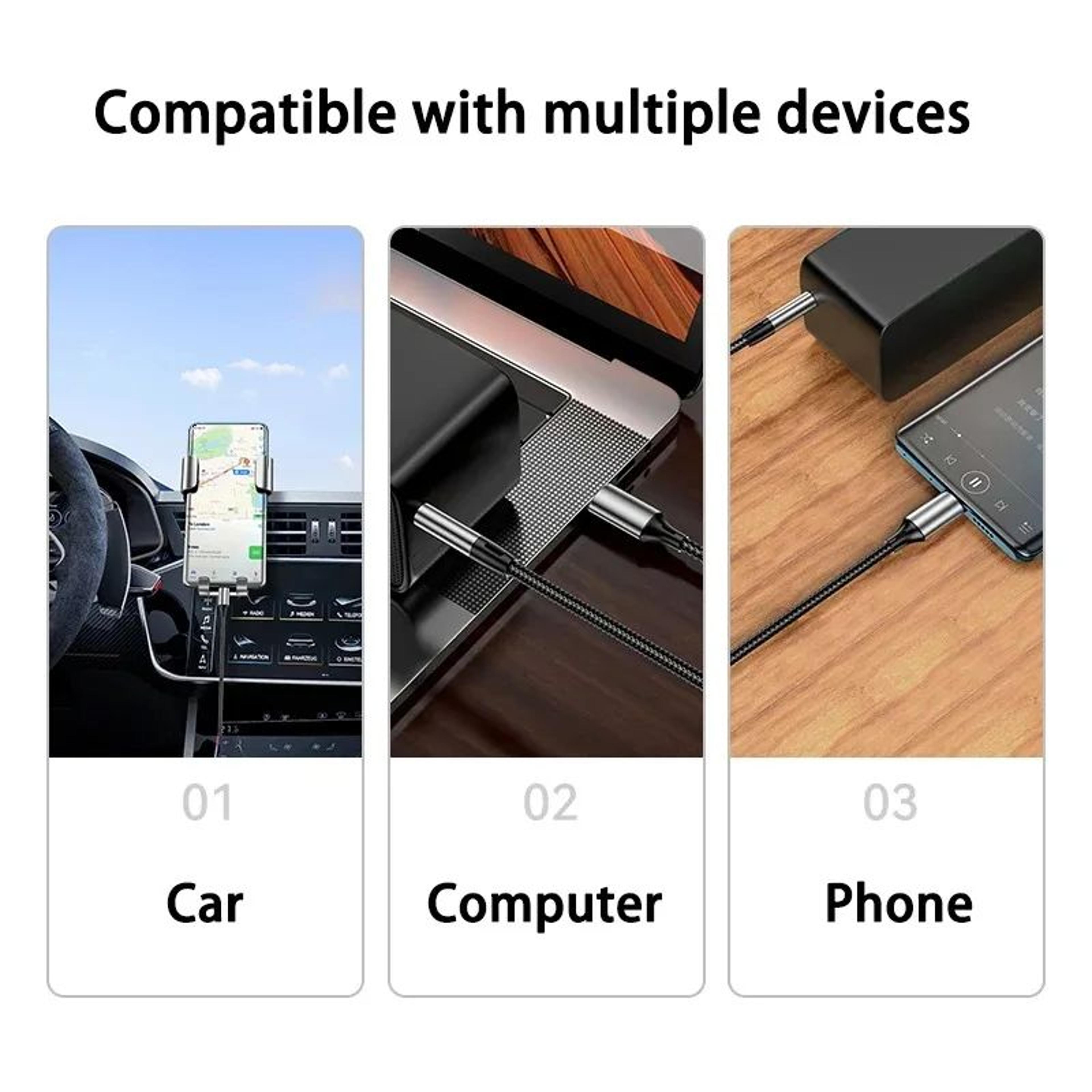 USB C To 35mm Audio Cable For Car And Headphones Type C To AUX Jack Cord 4