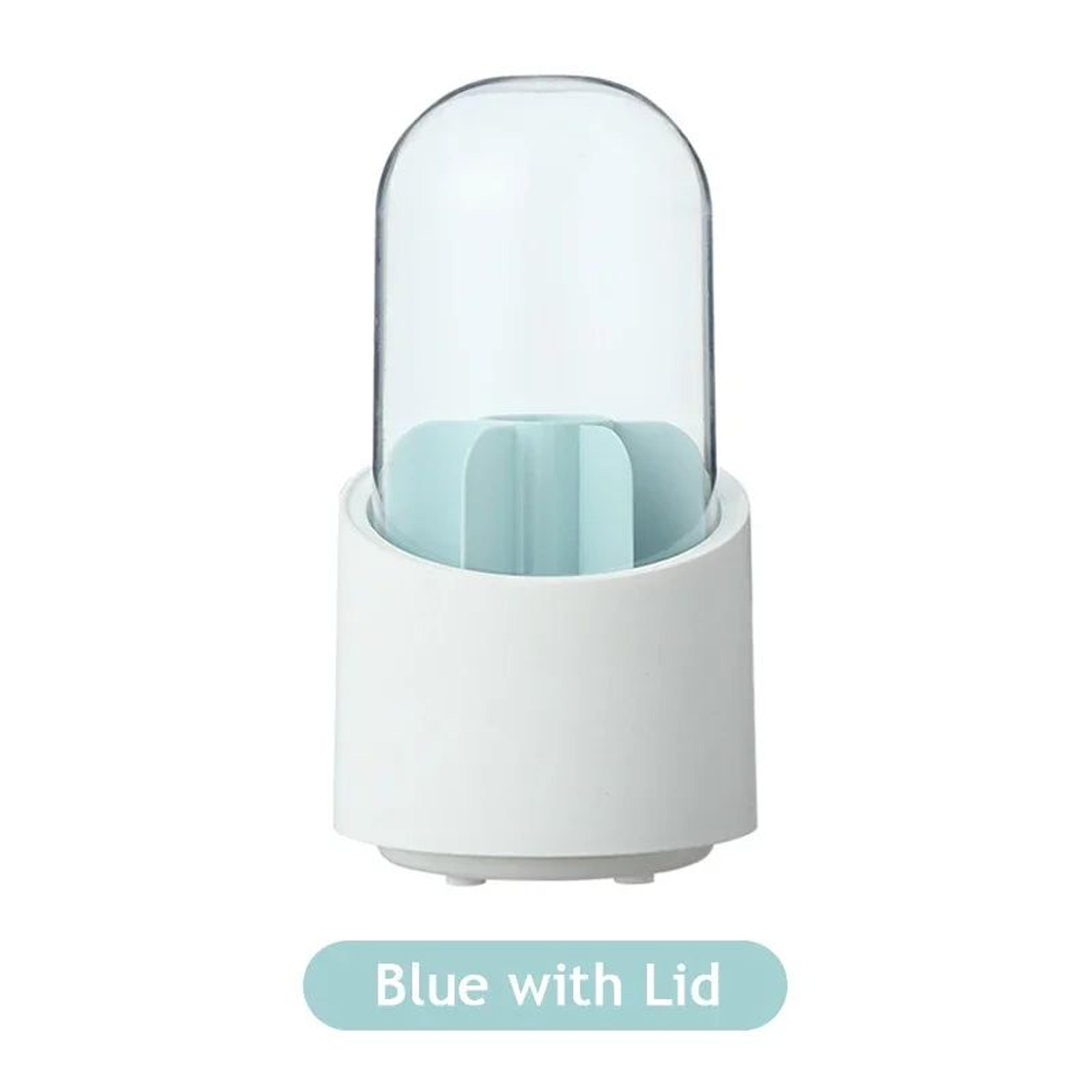360 Rotating Makeup Brush Holder With Lid  Dustproof Makeup Organizer  Cosmetic Storage Box For Van 9