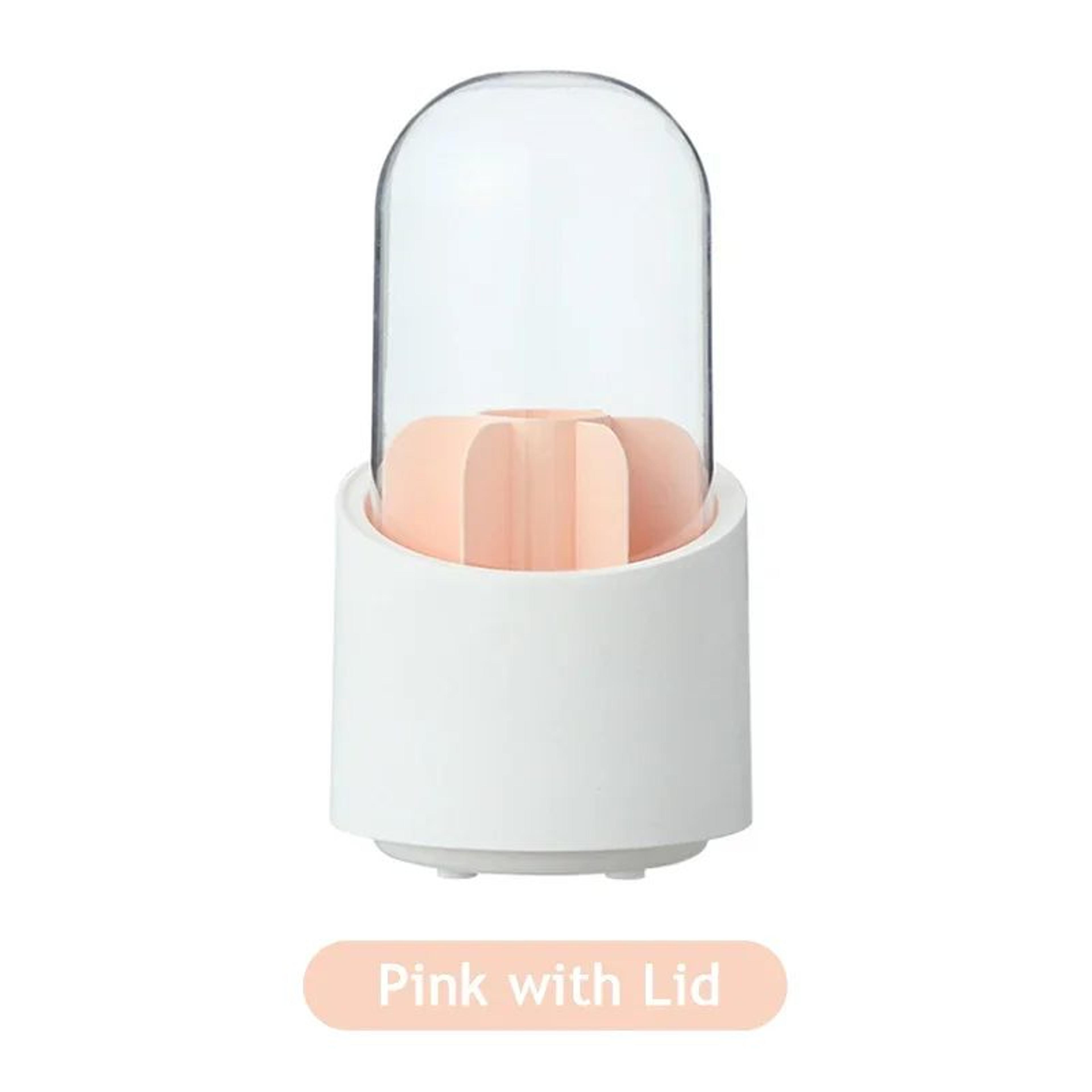 360 Rotating Makeup Brush Holder With Lid  Dustproof Makeup Organizer  Cosmetic Storage Box For Van 10
