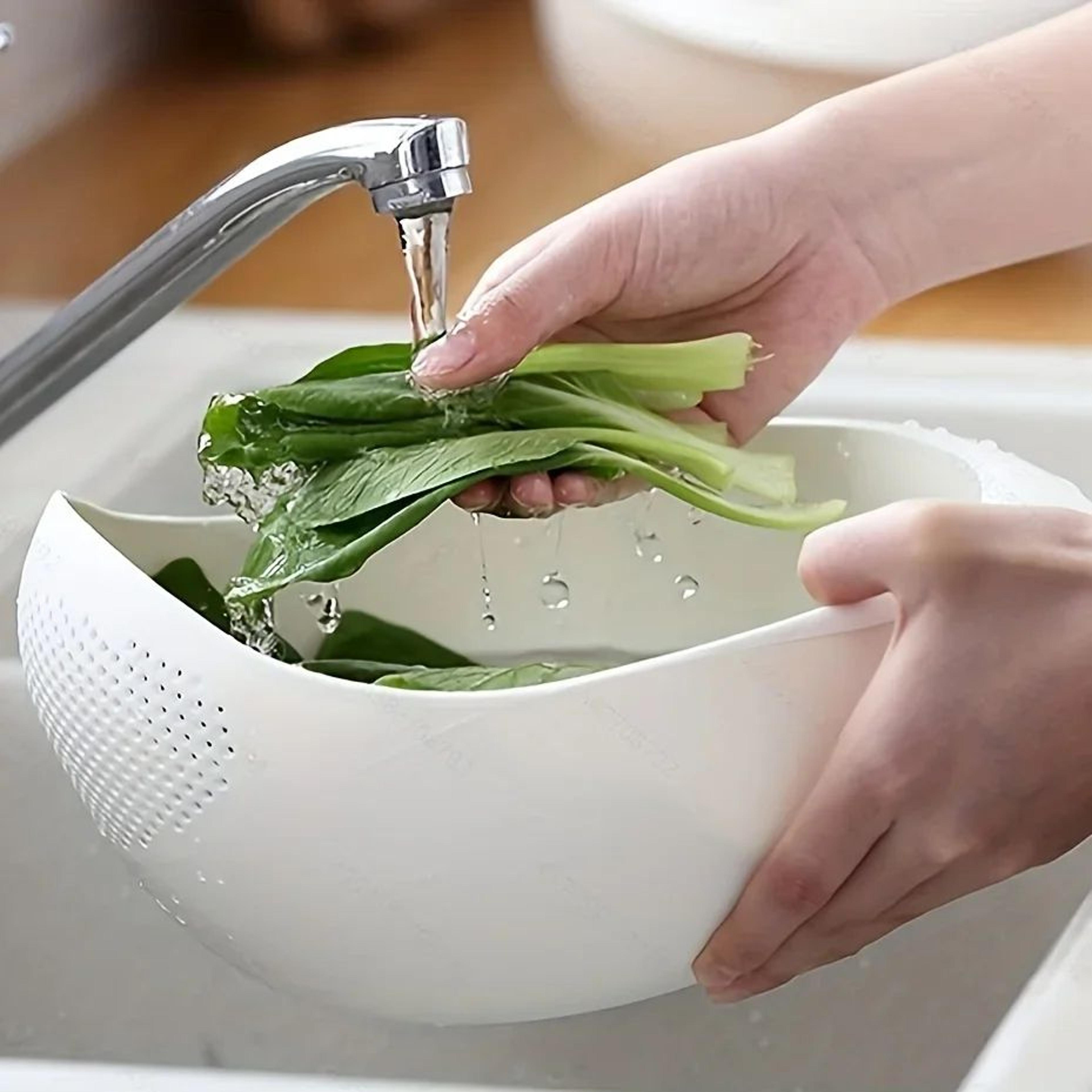 Rice Washing Strainer Bowl With Handles  Small Hole Rice Strainer  Kitchen Drain Basket 3