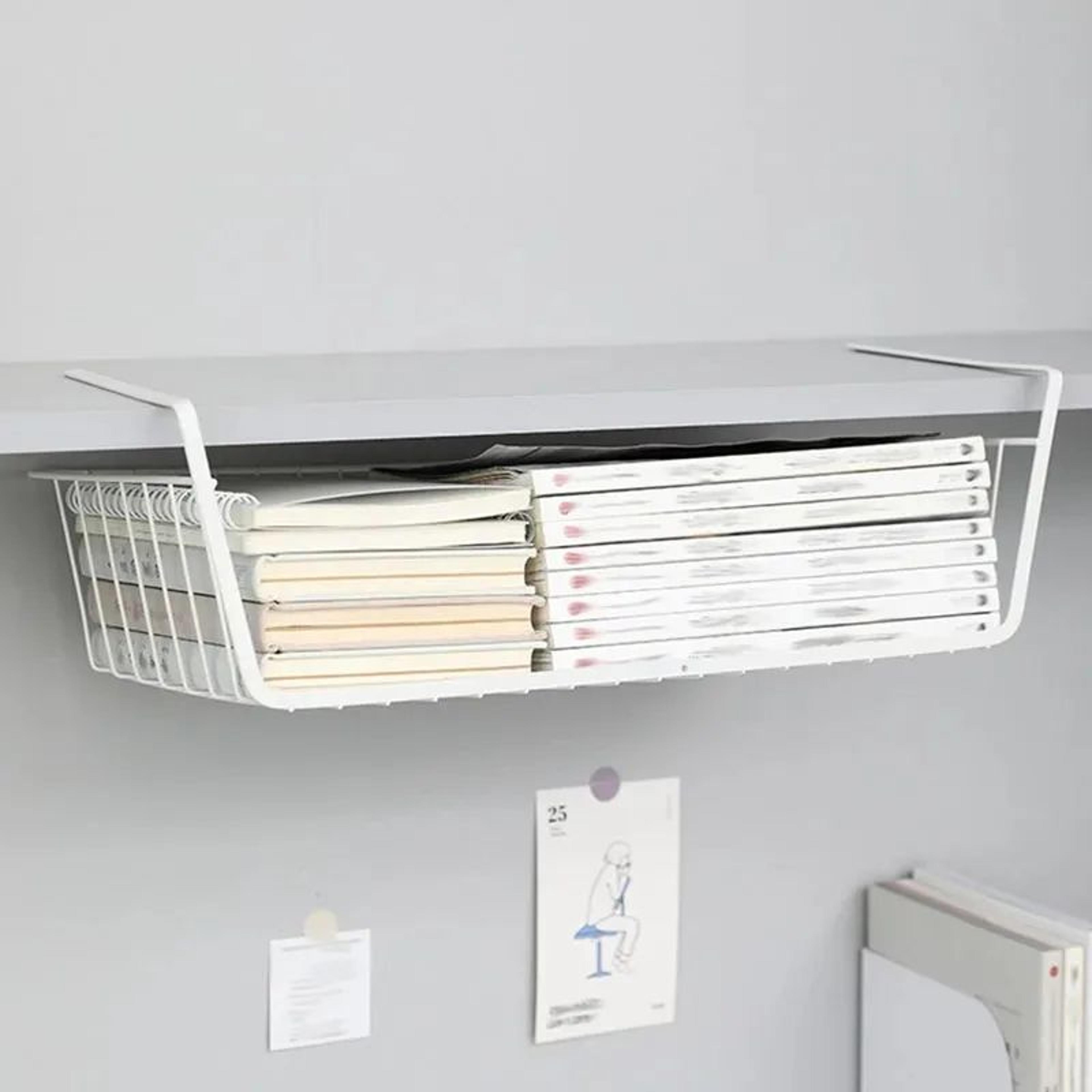 MultiFunctional Under Shelf Basket Hanging Storage Basket For Kitchen  Bathroom Perforated Metal 5