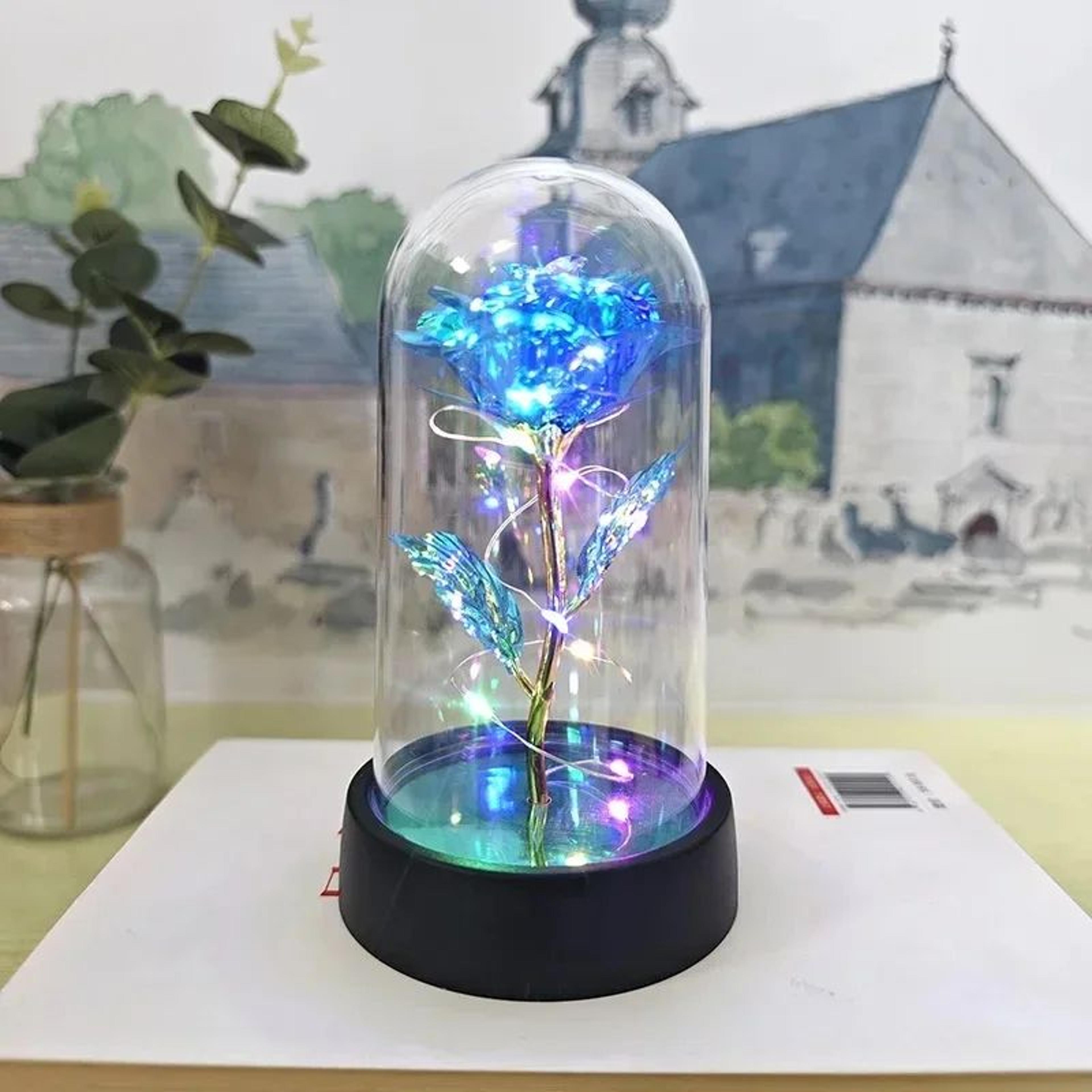 Eternal Rose In Glass Dome With LED Lights  Romantic Eternal Rose Gift Night Light For Her 17
