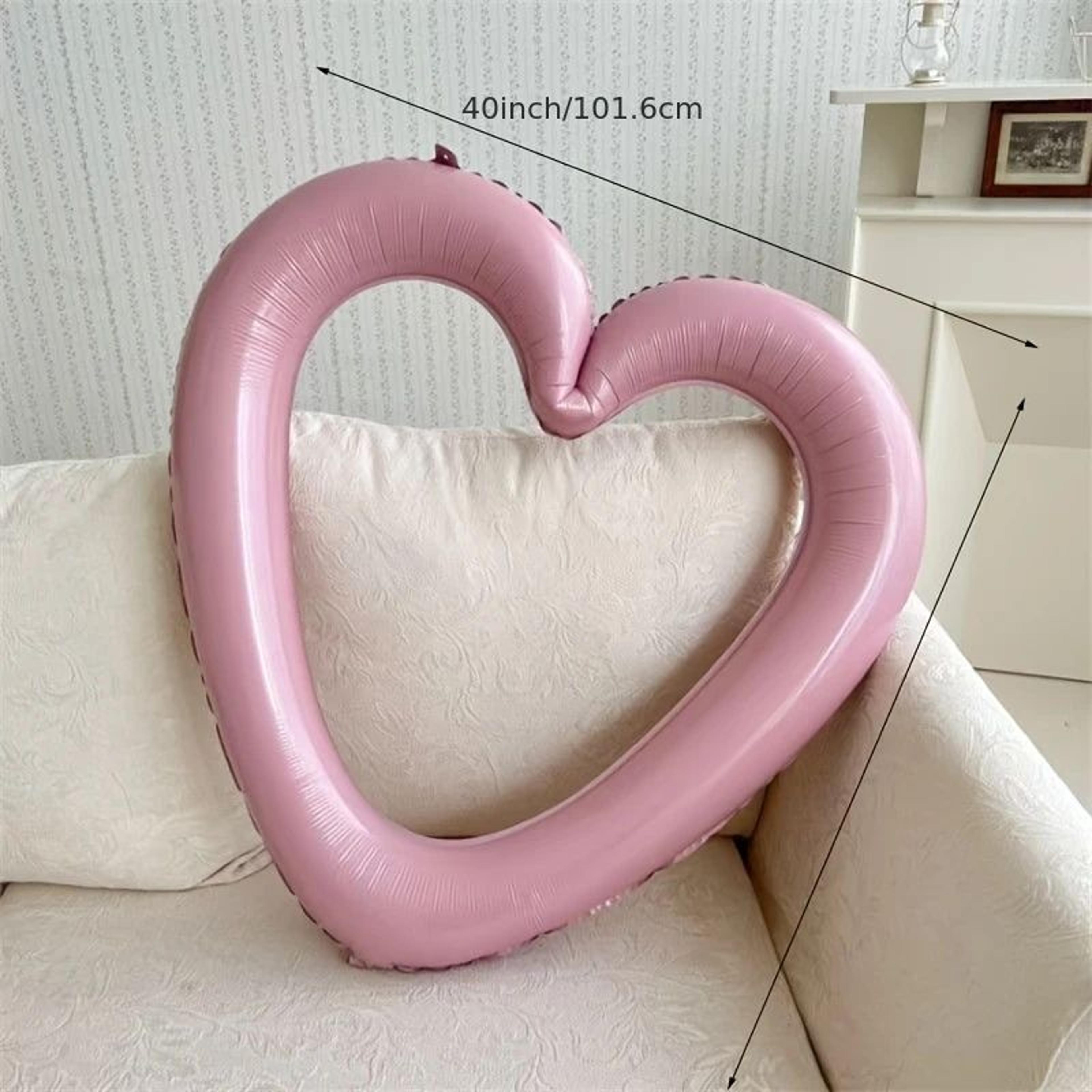 40Inch Hollow Heart Happy Birthday Balloon Set With Bow Foil Party Decor  Photo Prop Kit 5