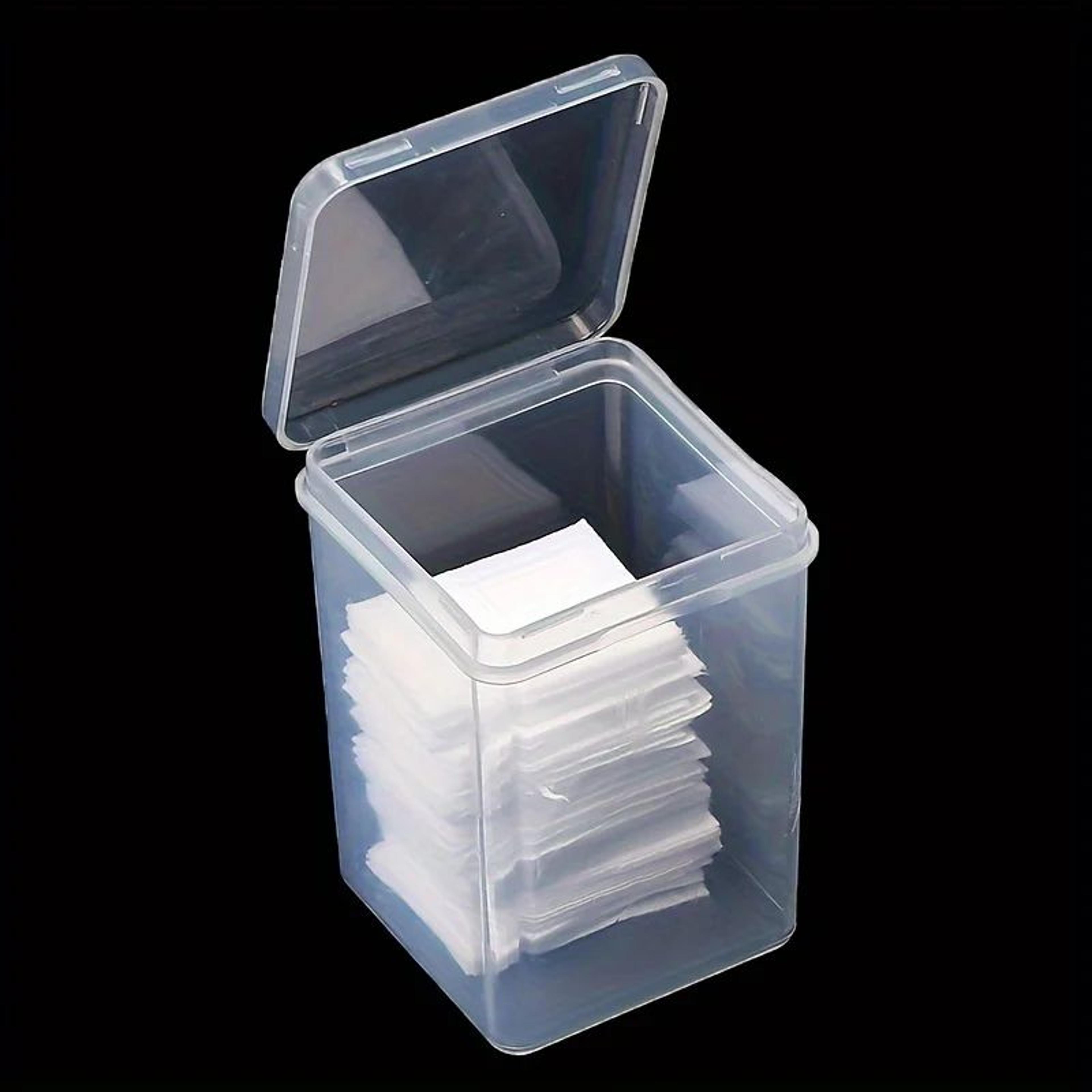 clear cotton pad holder set with lid (2 pack) – bathroom vanity organizer for cotton rounds & swabs