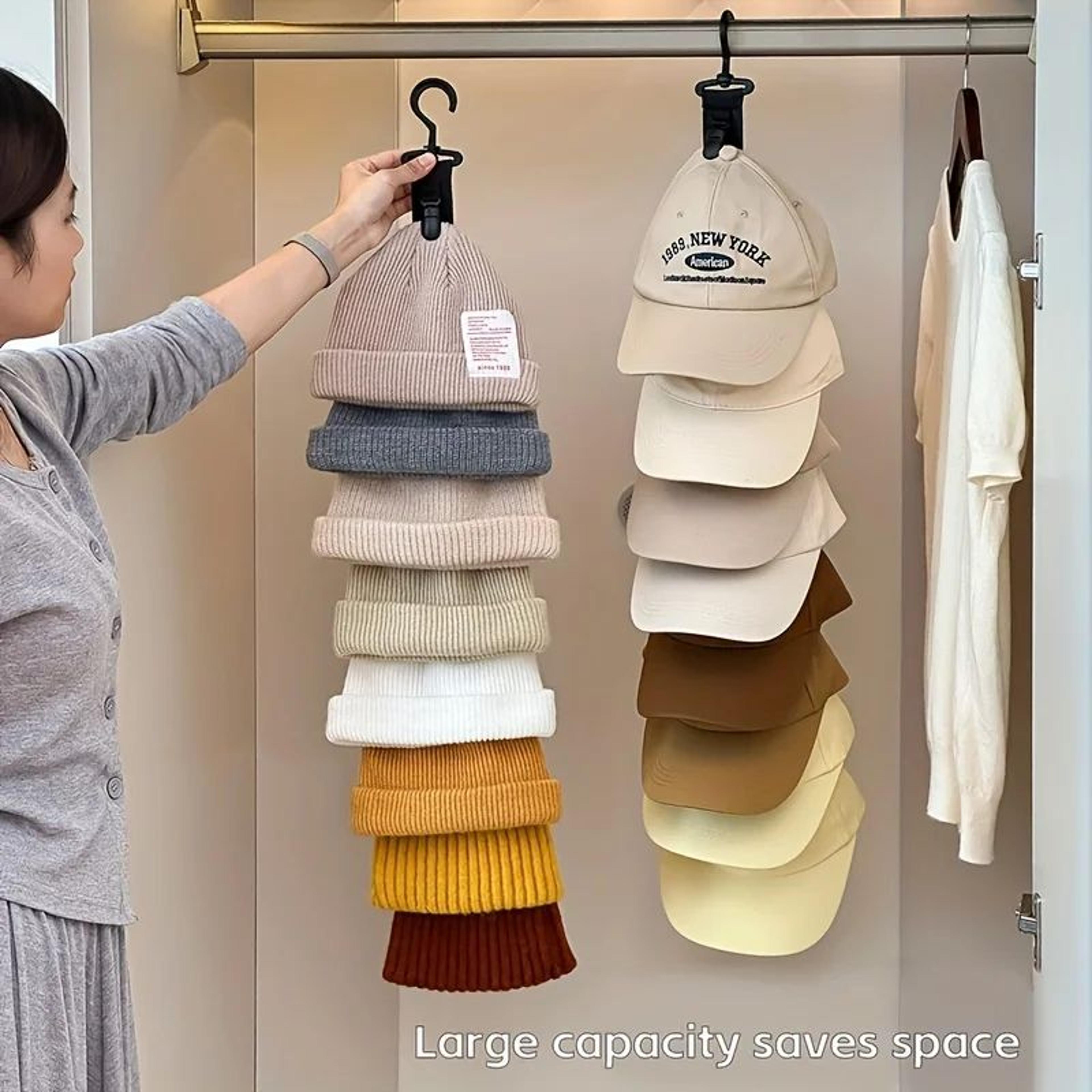 Premium SpaceSaving Hat Organizer  Baseball Cap Holder  8Clip Closet Storage Rack 3