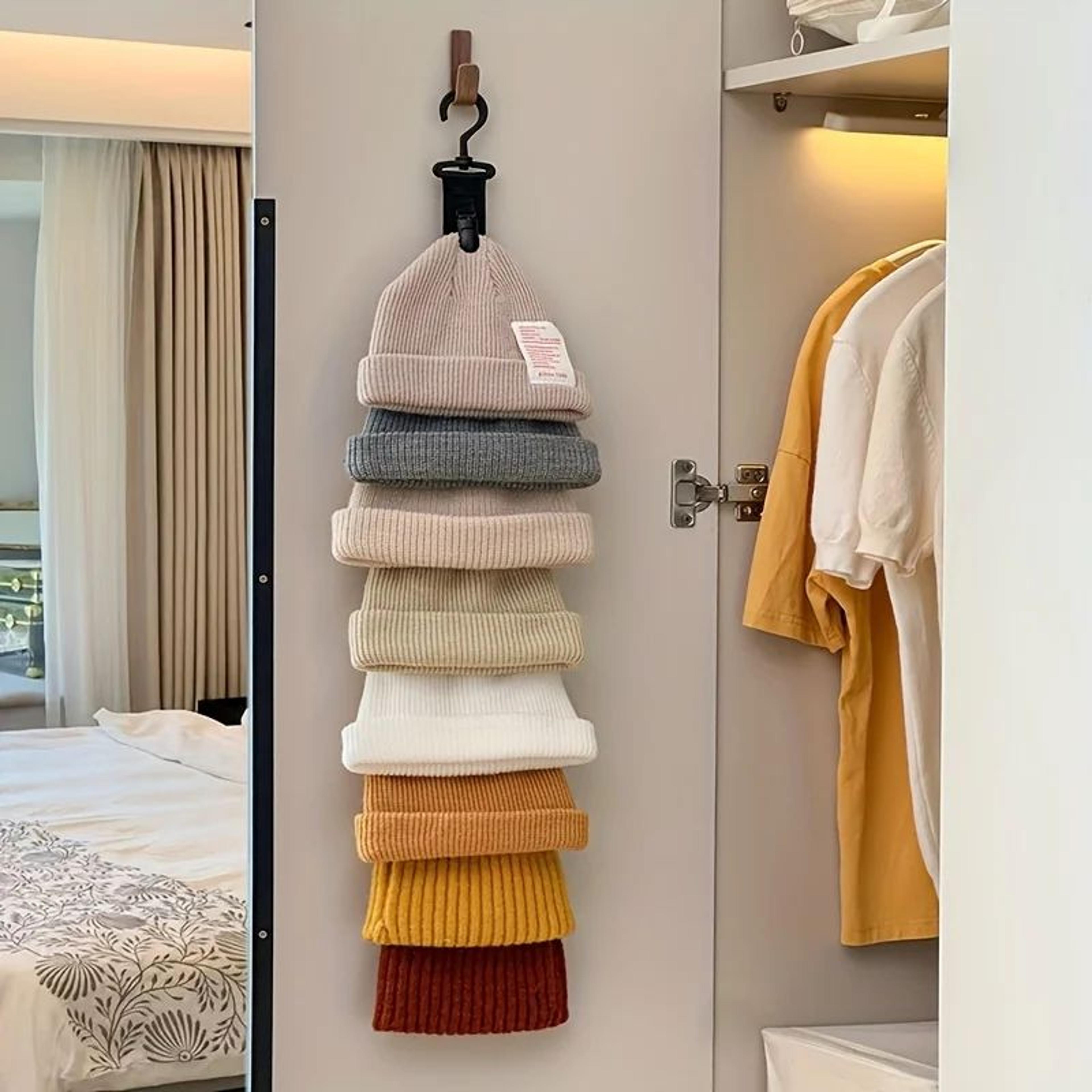 Premium SpaceSaving Hat Organizer  Baseball Cap Holder  8Clip Closet Storage Rack 4