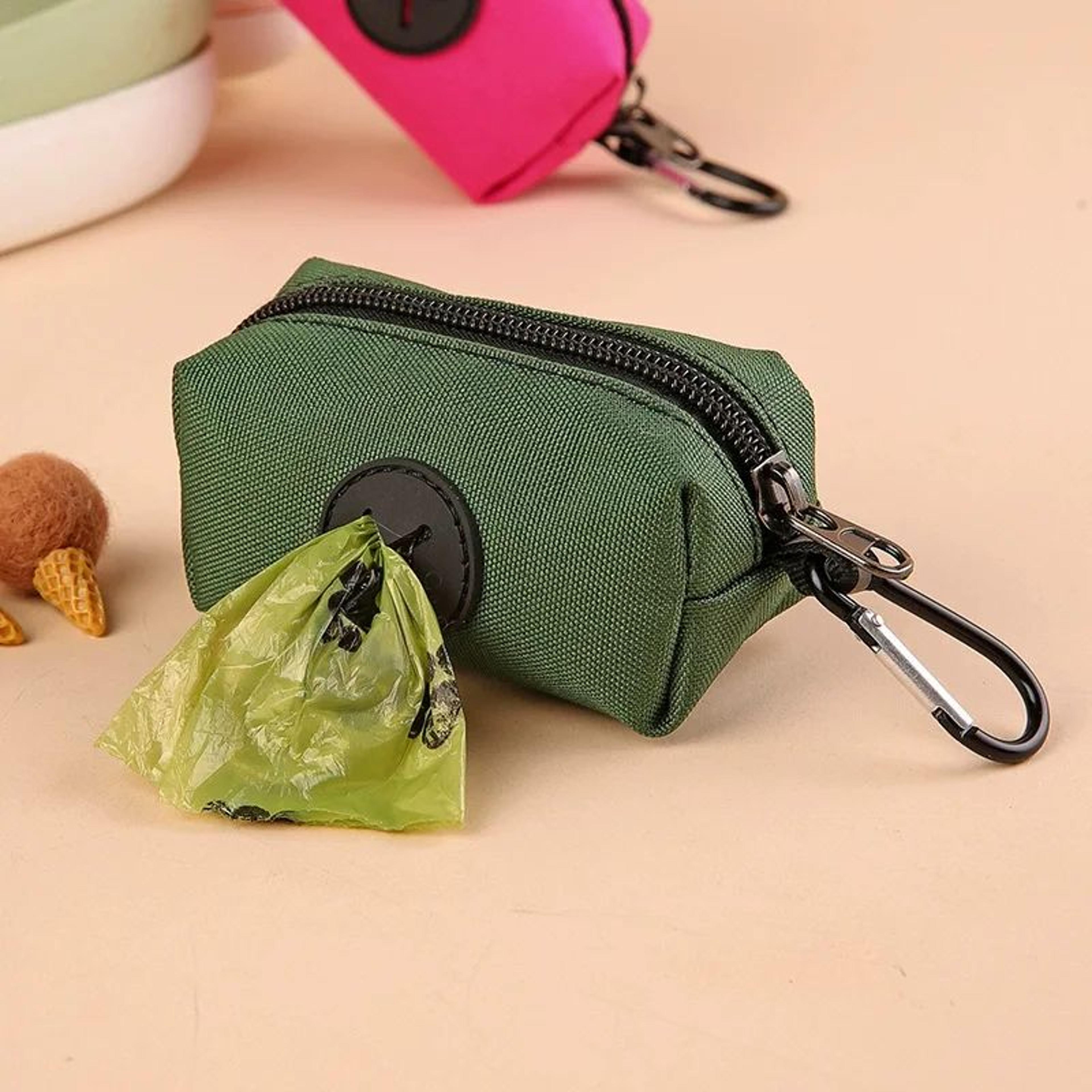 Canvas Dog Poop Bag Holder With Carabiner Clip  Durable Poop Bag Dispenser For OntheGo Walks 1