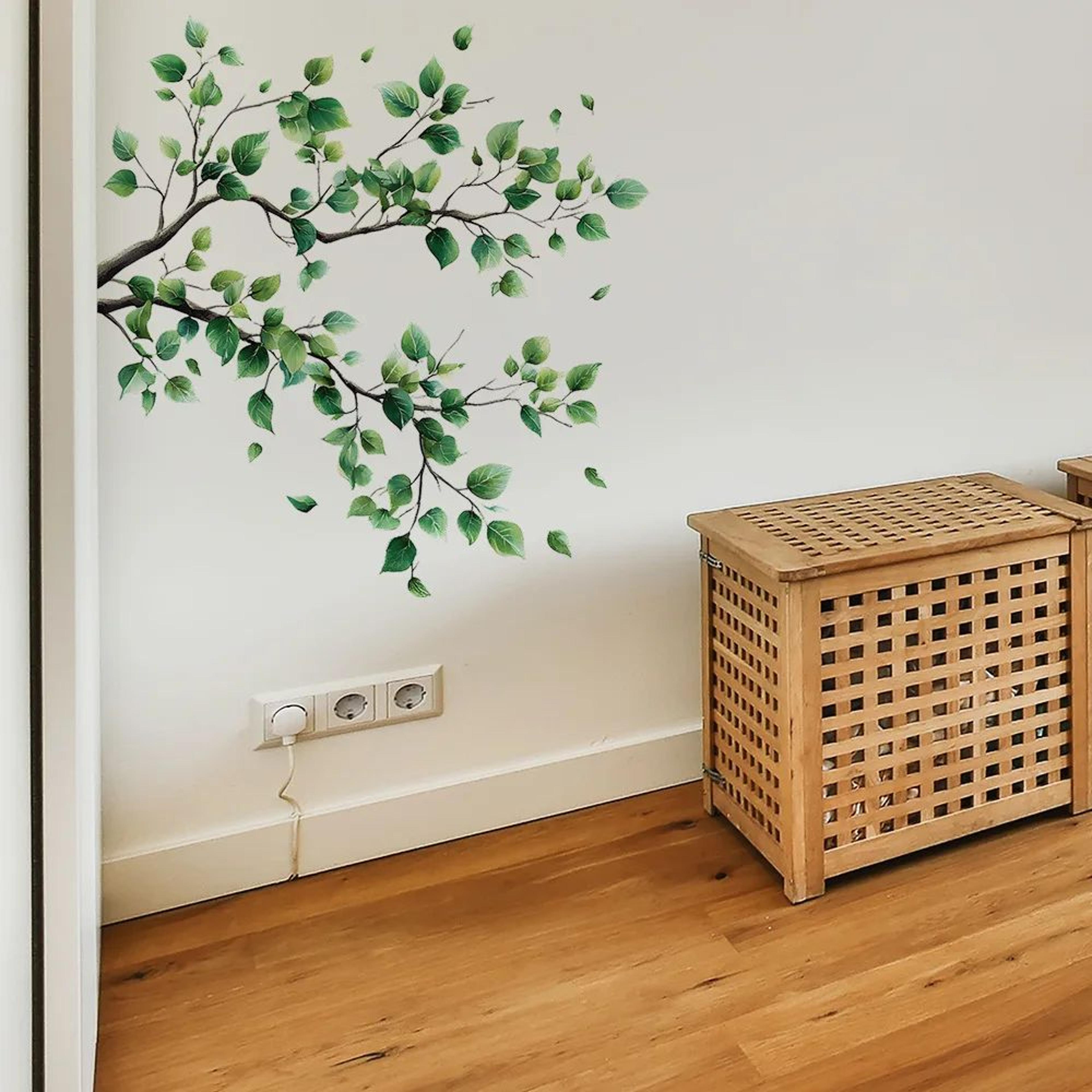 Elegant Botanical Branch  Leaf Wall Decals  Removable Nature Wall Decor Stickers For Home  Office 2