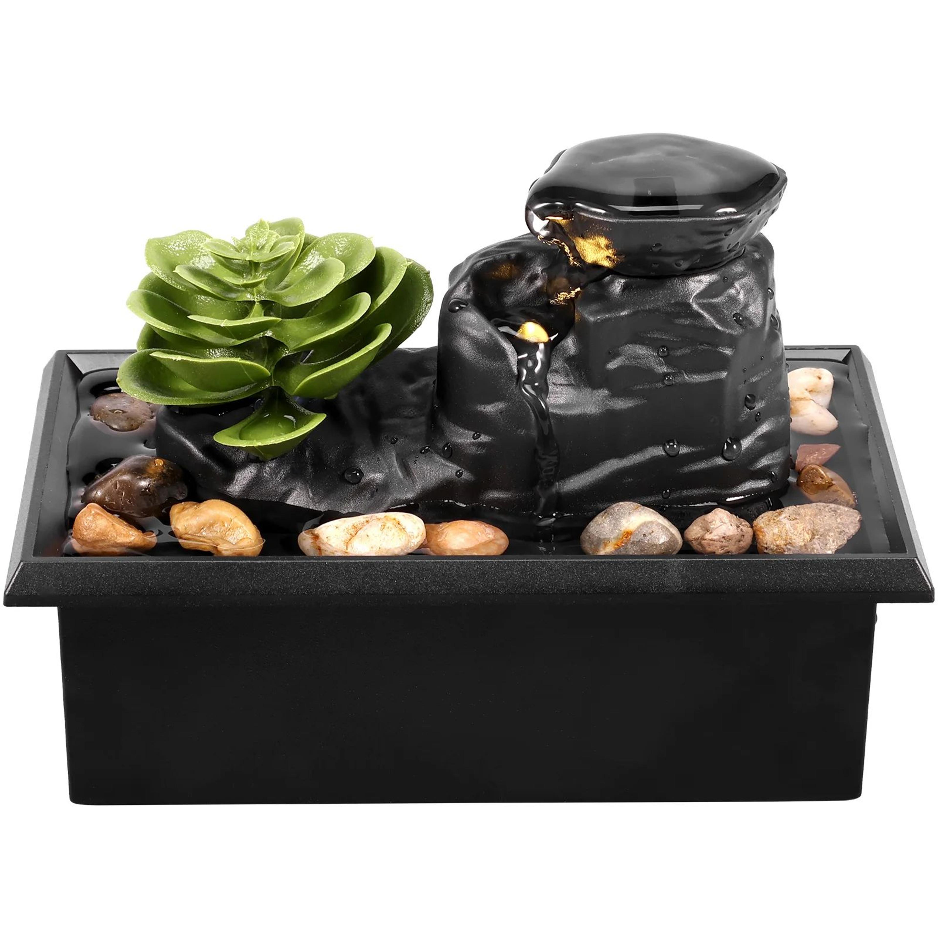 TranquilFlow Indoor Waterfall Fountain  Zen Desktop Fountain With Soft Lights  Relaxing Water Featu 12