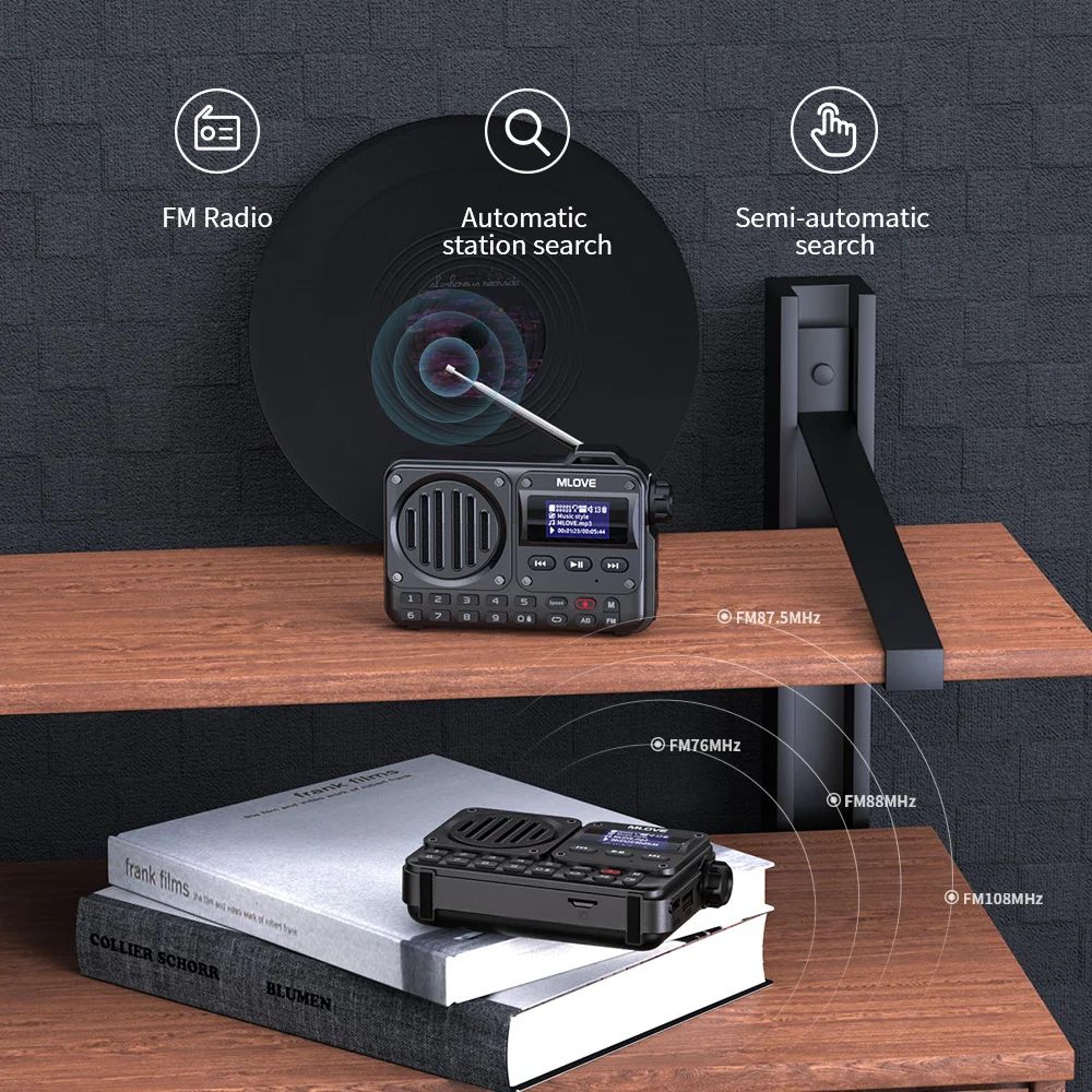 MLOVE BV800 UltraVersatile Portable Bluetooth Speaker With FM Radio  LCD Display 4