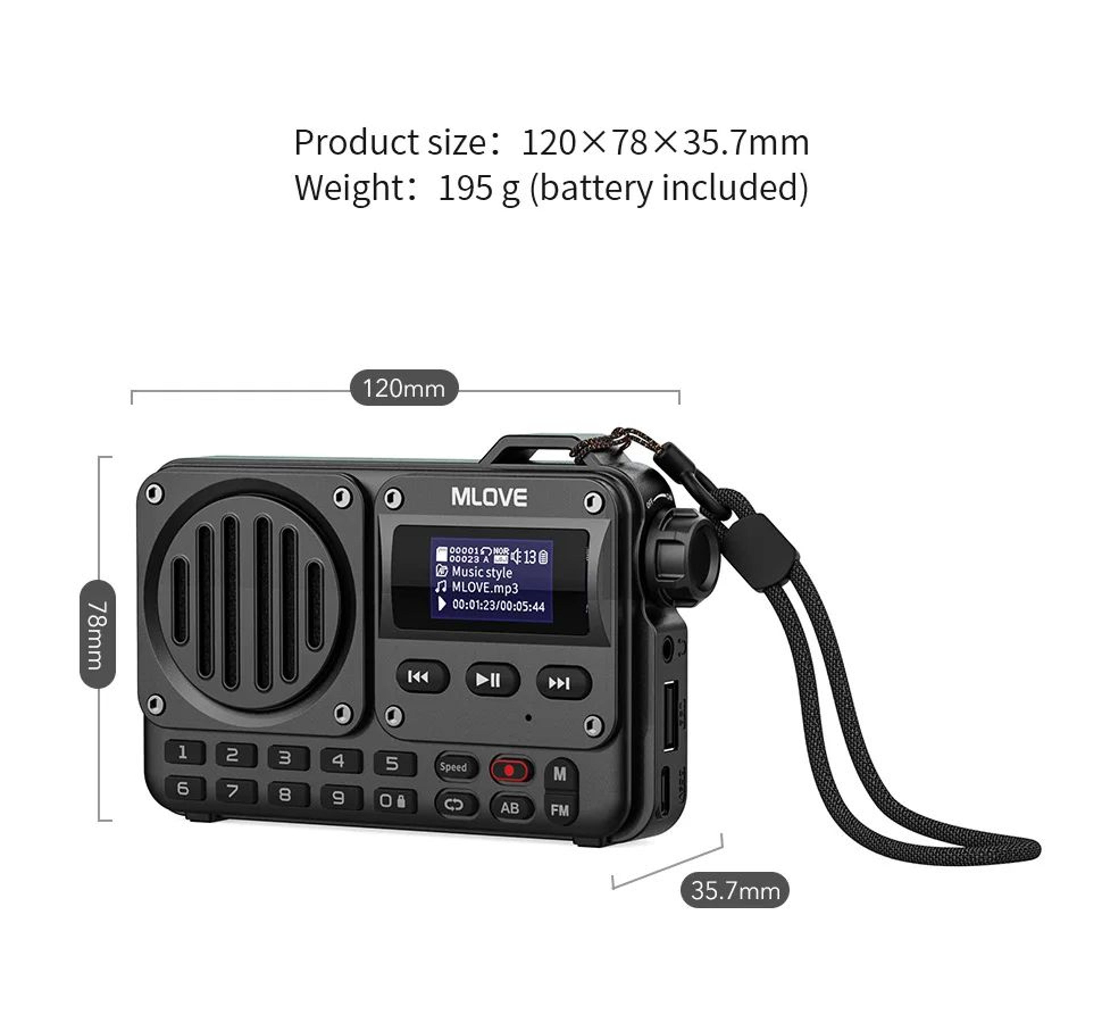 MLOVE BV800 UltraVersatile Portable Bluetooth Speaker With FM Radio  LCD Display 14