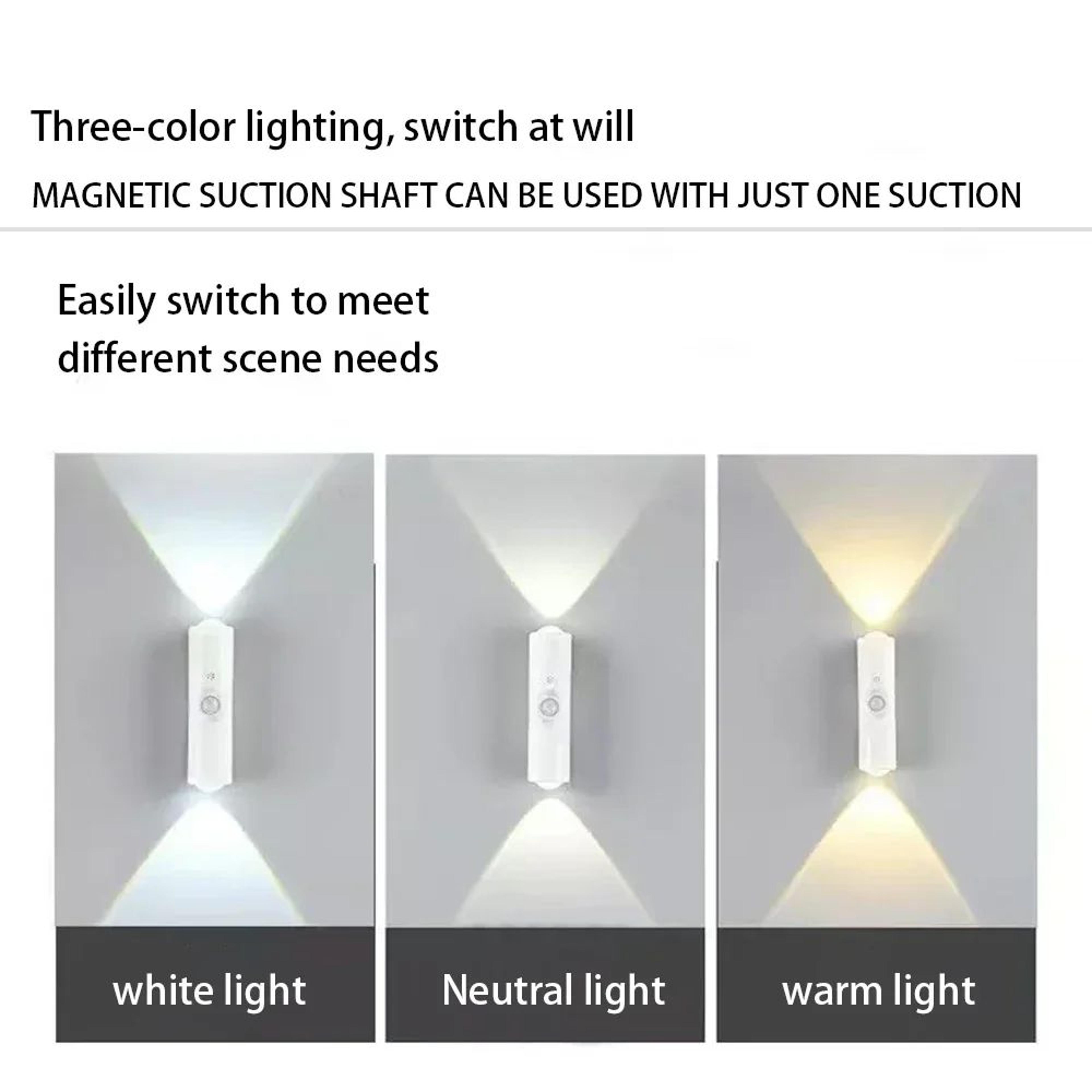 Runto Rechargeable MotionActivated Motion Sensor LED Night Light With 3Color  RGB LED Light Modes 3