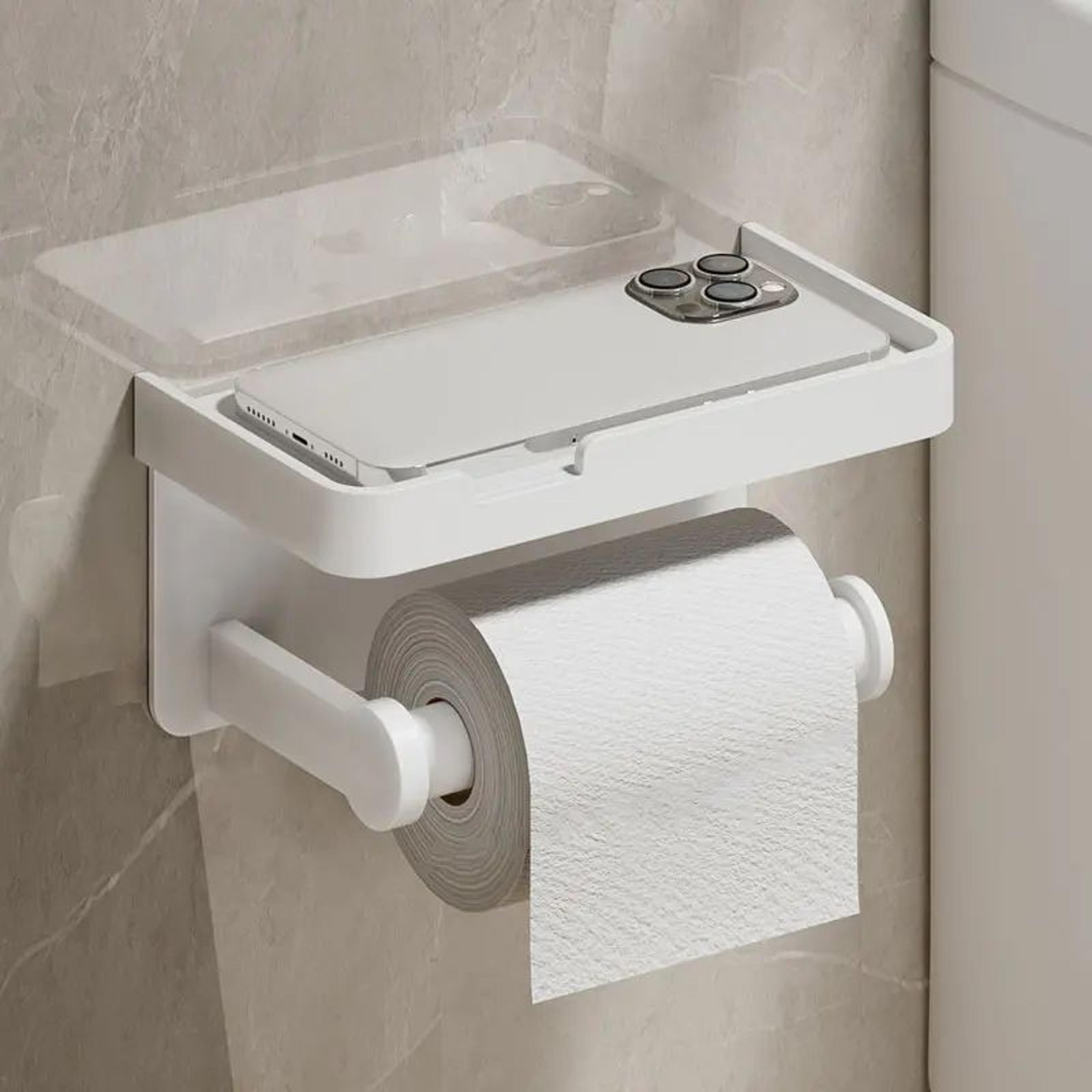 Matte Aluminum Wall Mounted Toilet Paper Holder  Modern Bathroom Tissue Rack 8