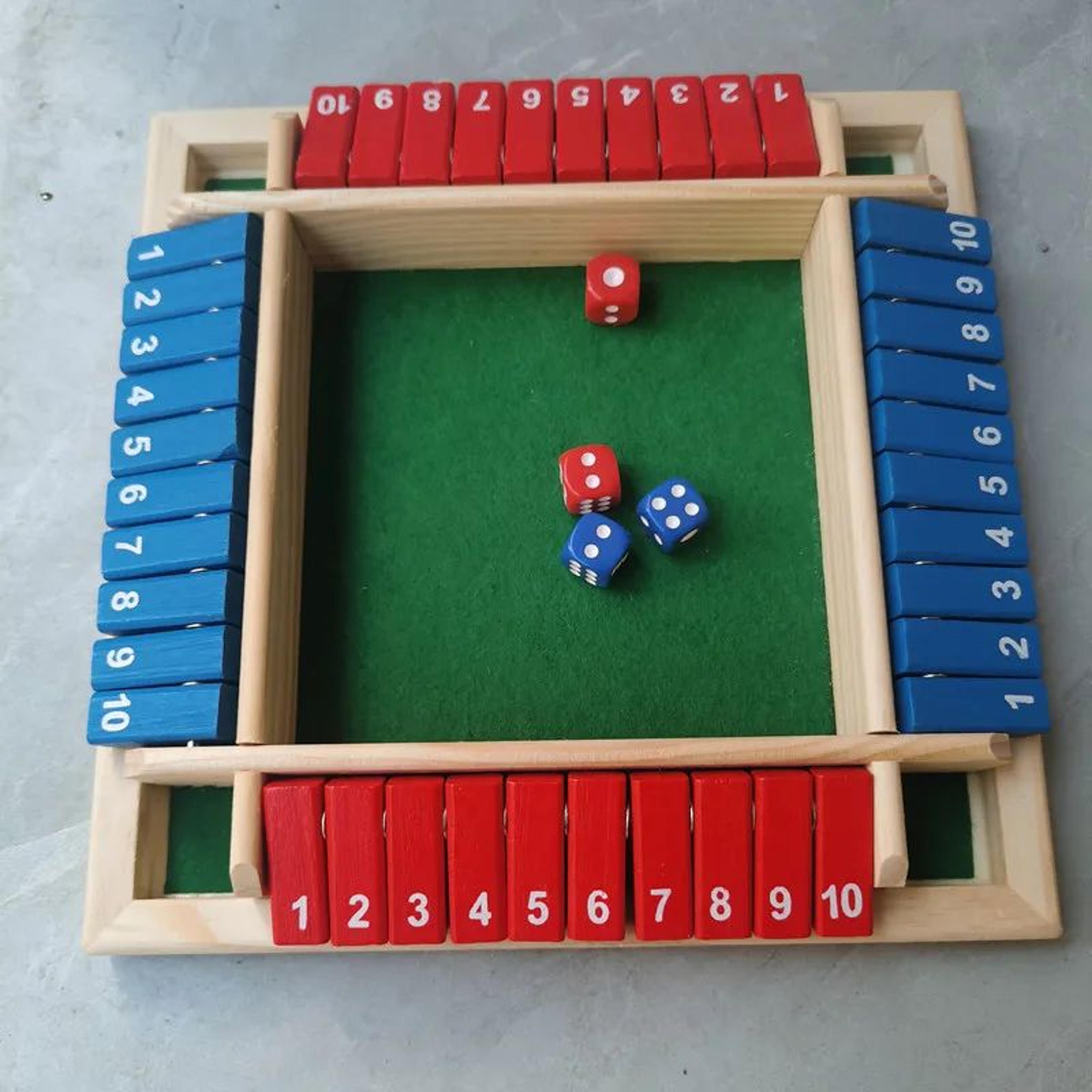 Deluxe Wooden Shut The Box Dice Game  4Sided Shut The Box Board Game For Family  Party Fun 5