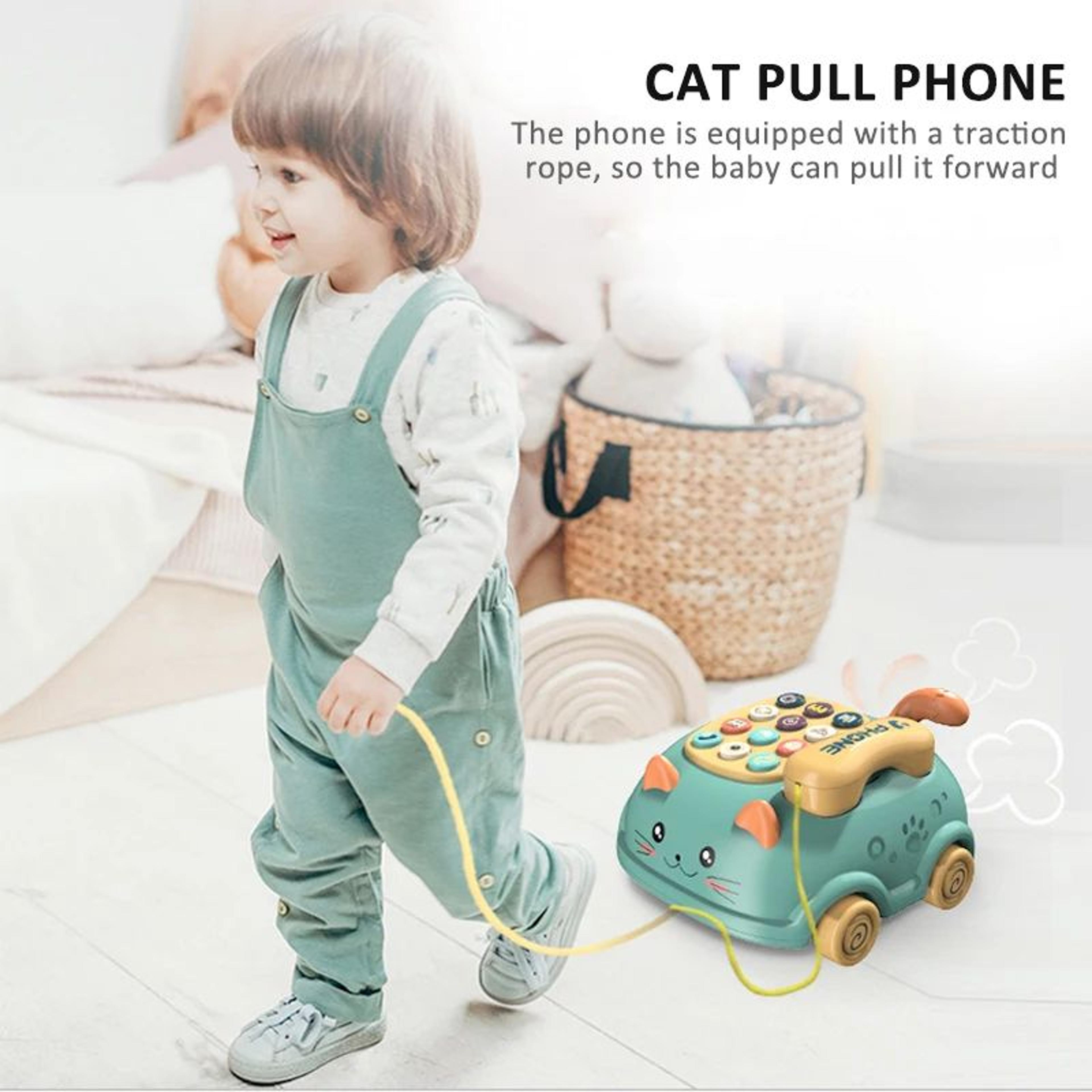 Montessori Musical PullAlong Phone Toy With Soft Lights Baby Learning Toy 1