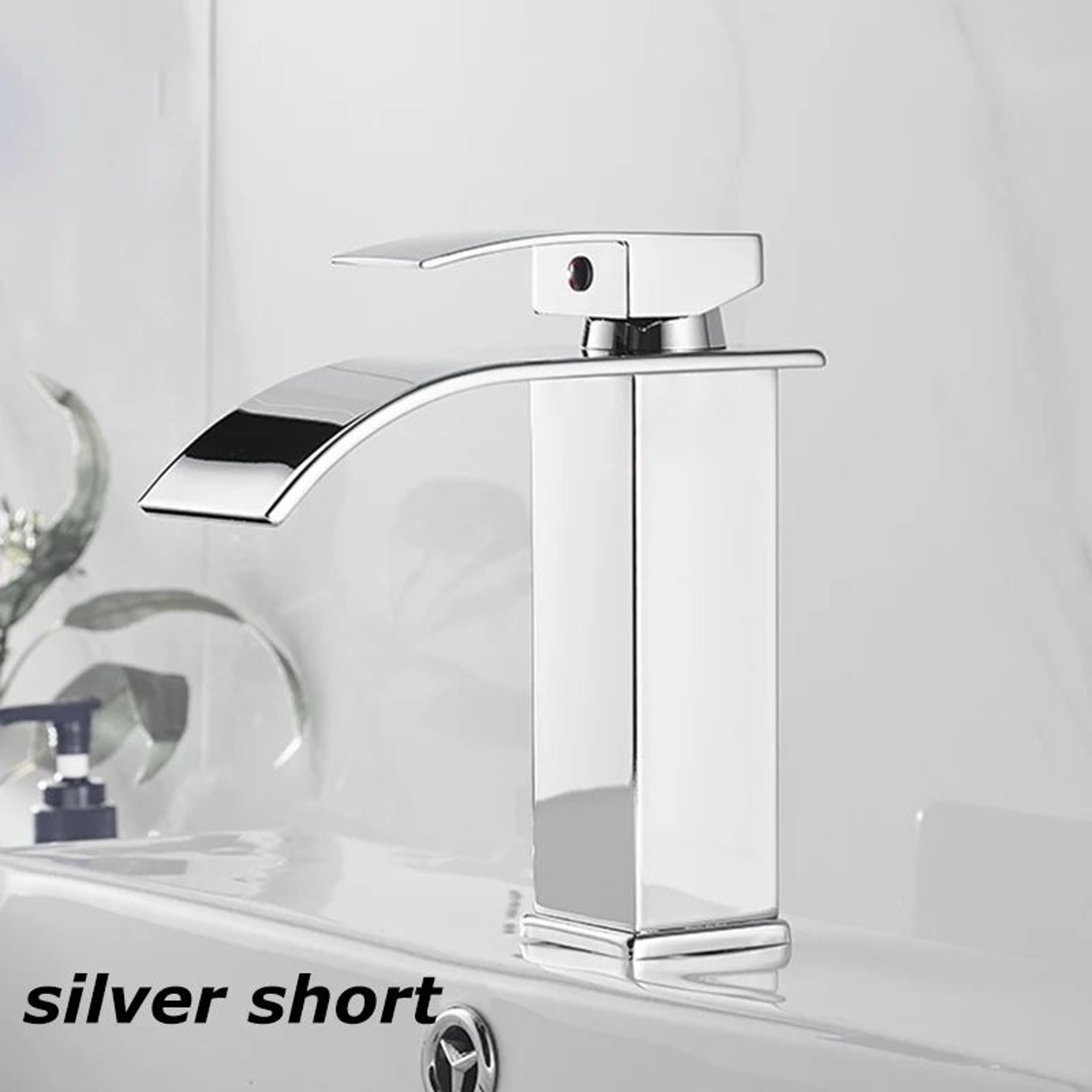 Matte Black Waterfall Bathroom Faucet Stainless Steel Hot  Cold SingleHandle Basin Mixer 11