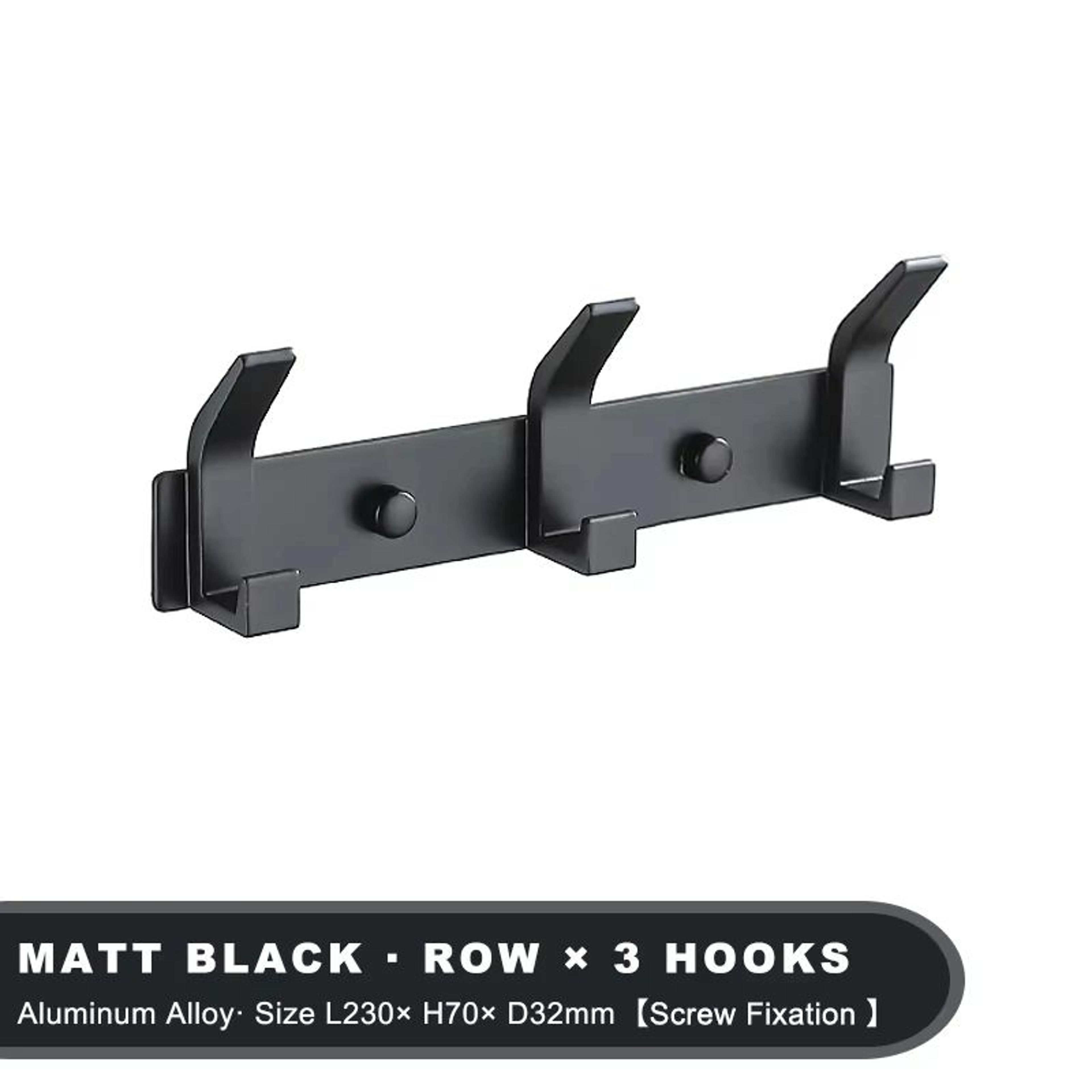 Modern Black Aluminum Wall Hook Rack  SpaceSaving Towel  Coat Holder For Bathroom And Entryway 6