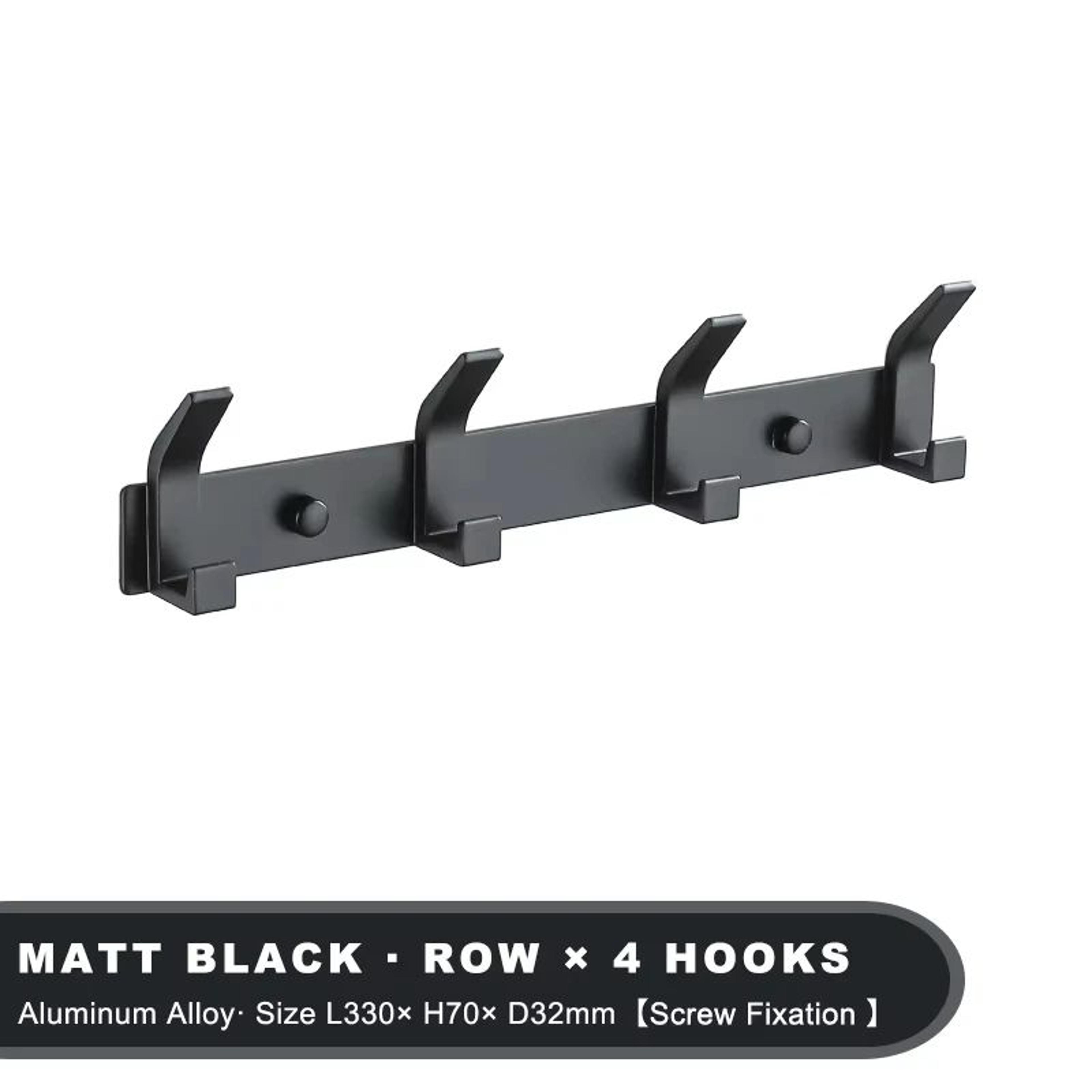 Modern Black Aluminum Wall Hook Rack  SpaceSaving Towel  Coat Holder For Bathroom And Entryway 7