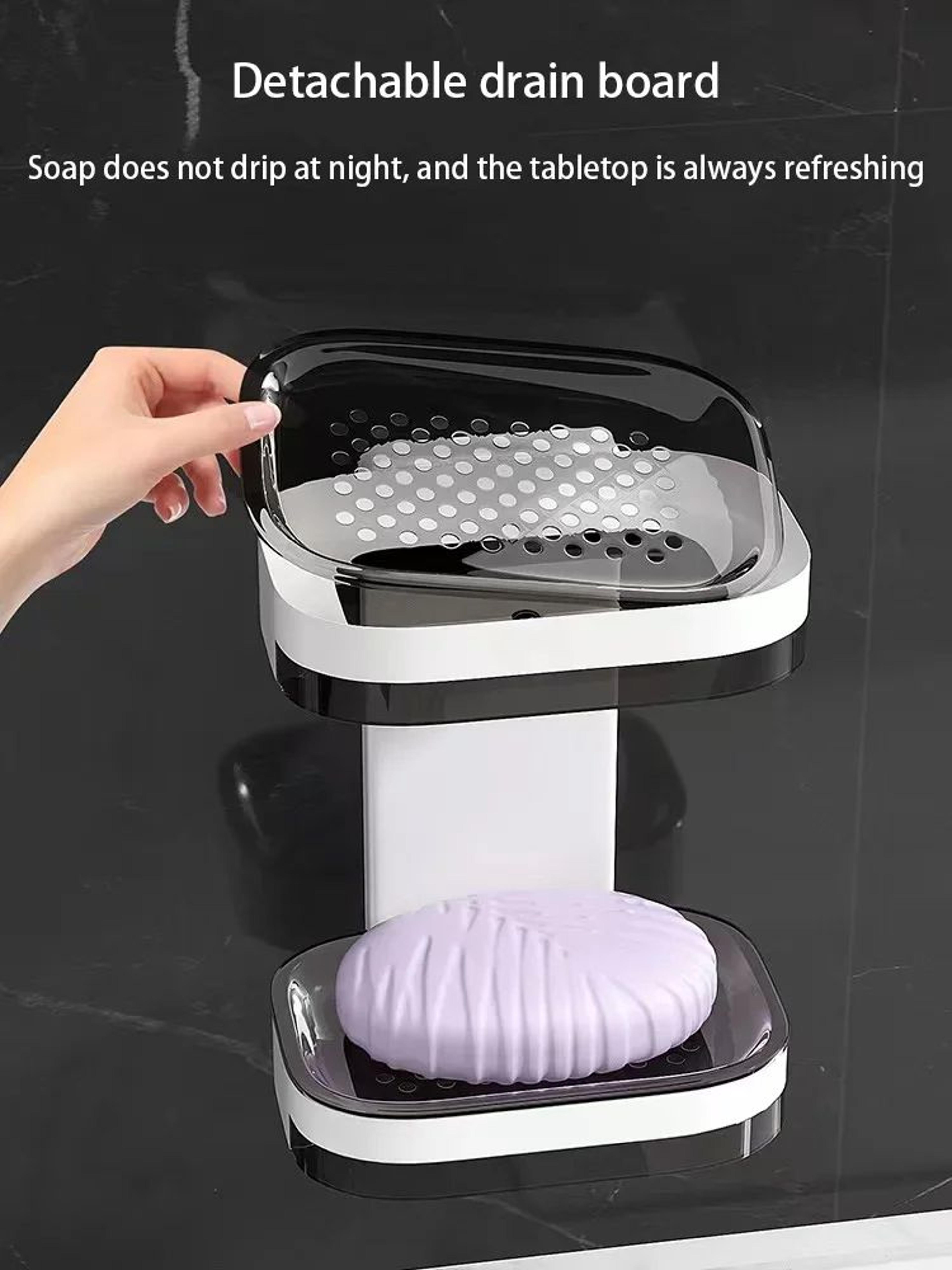 NoDrill Double Layer Bathroom Storage Rack With Drainage  Wall Mounted Soap Holder  Organizer 3
