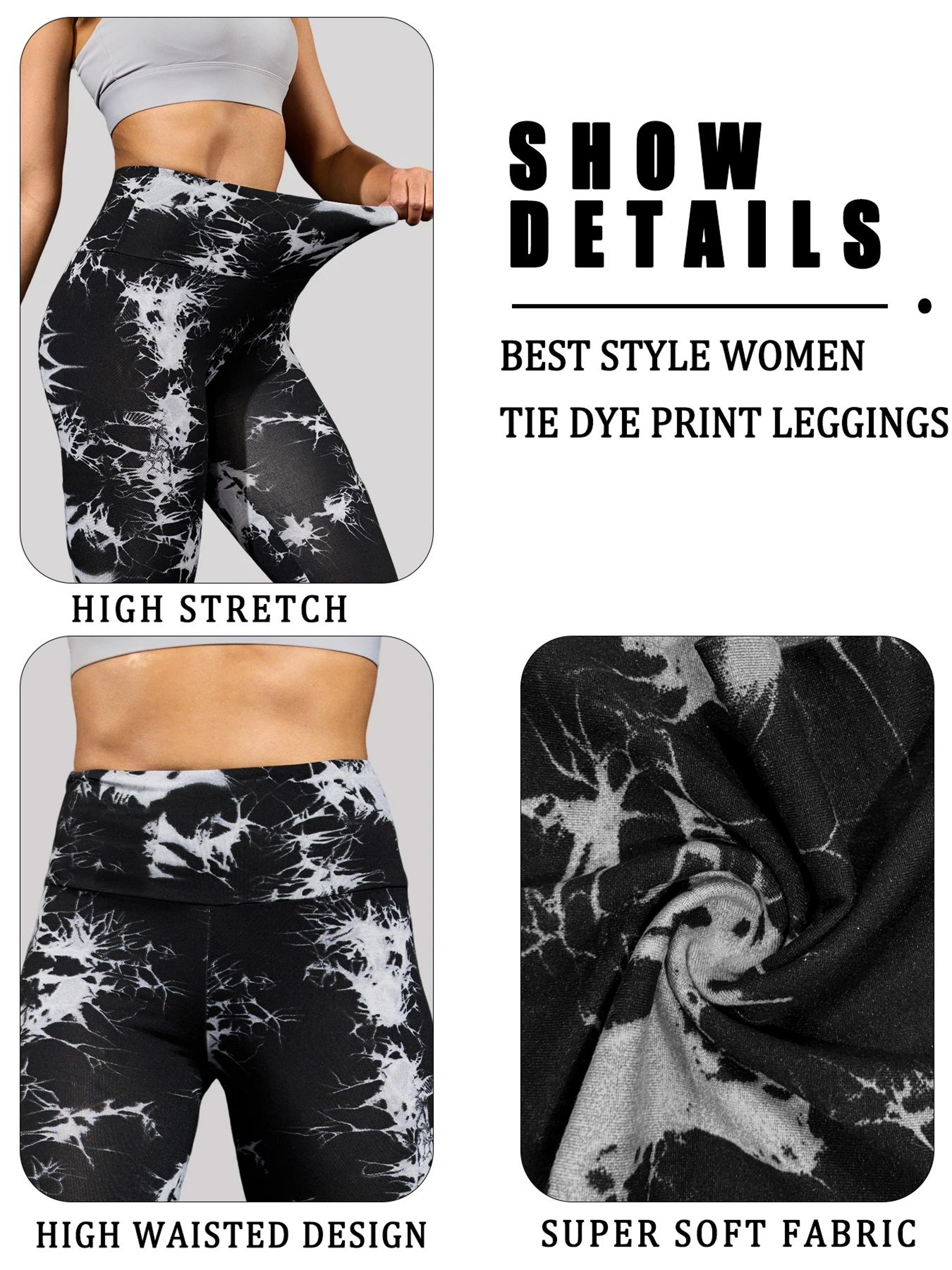 Super Soft High Waisted Tie Dye Leggings  Seamless Push Up Yoga Pants For Women 3
