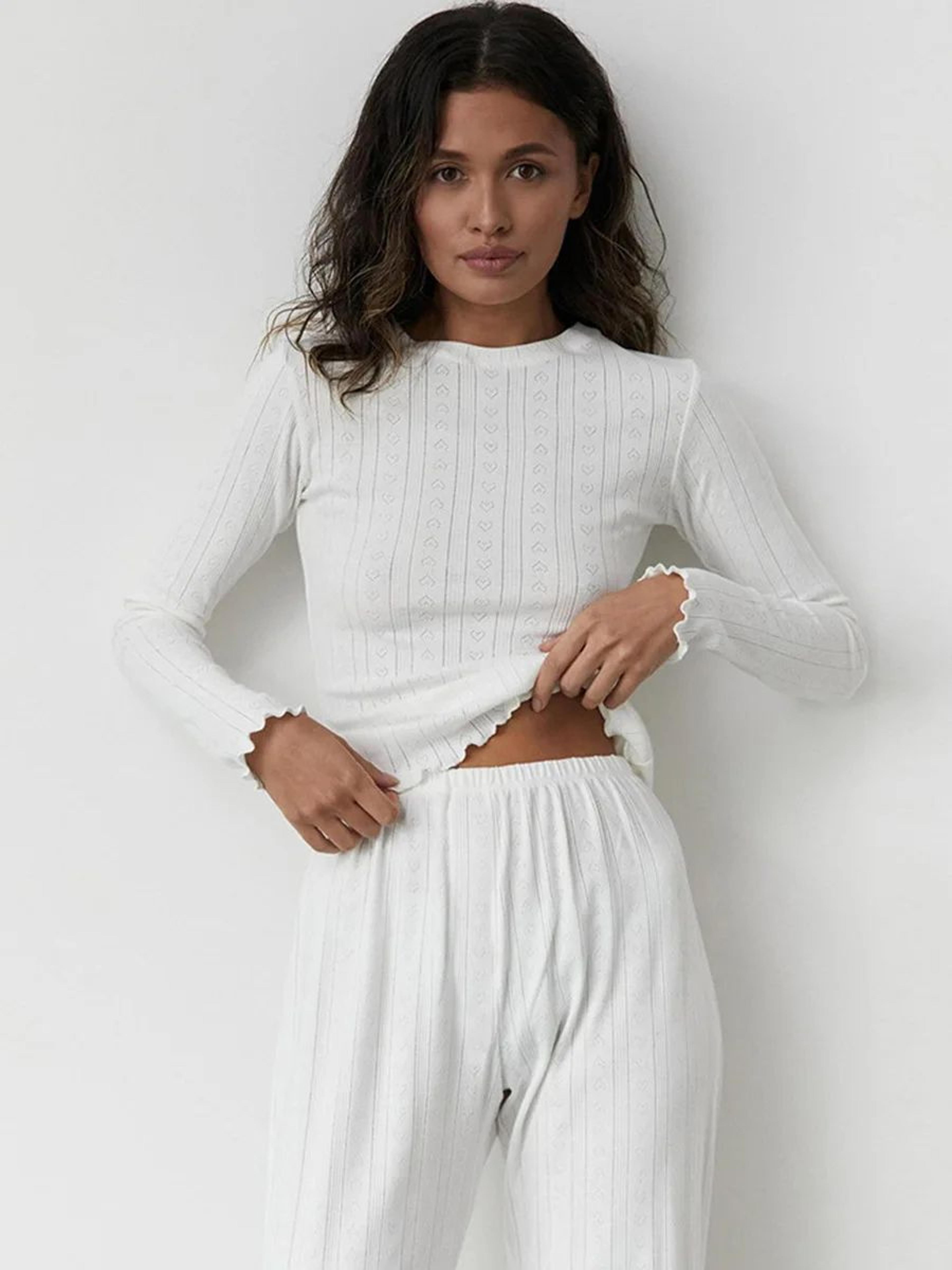 LoveKnit Jacquard Womens Pajama Set  Soft Knit Cardigan  Pants Loungewear 4