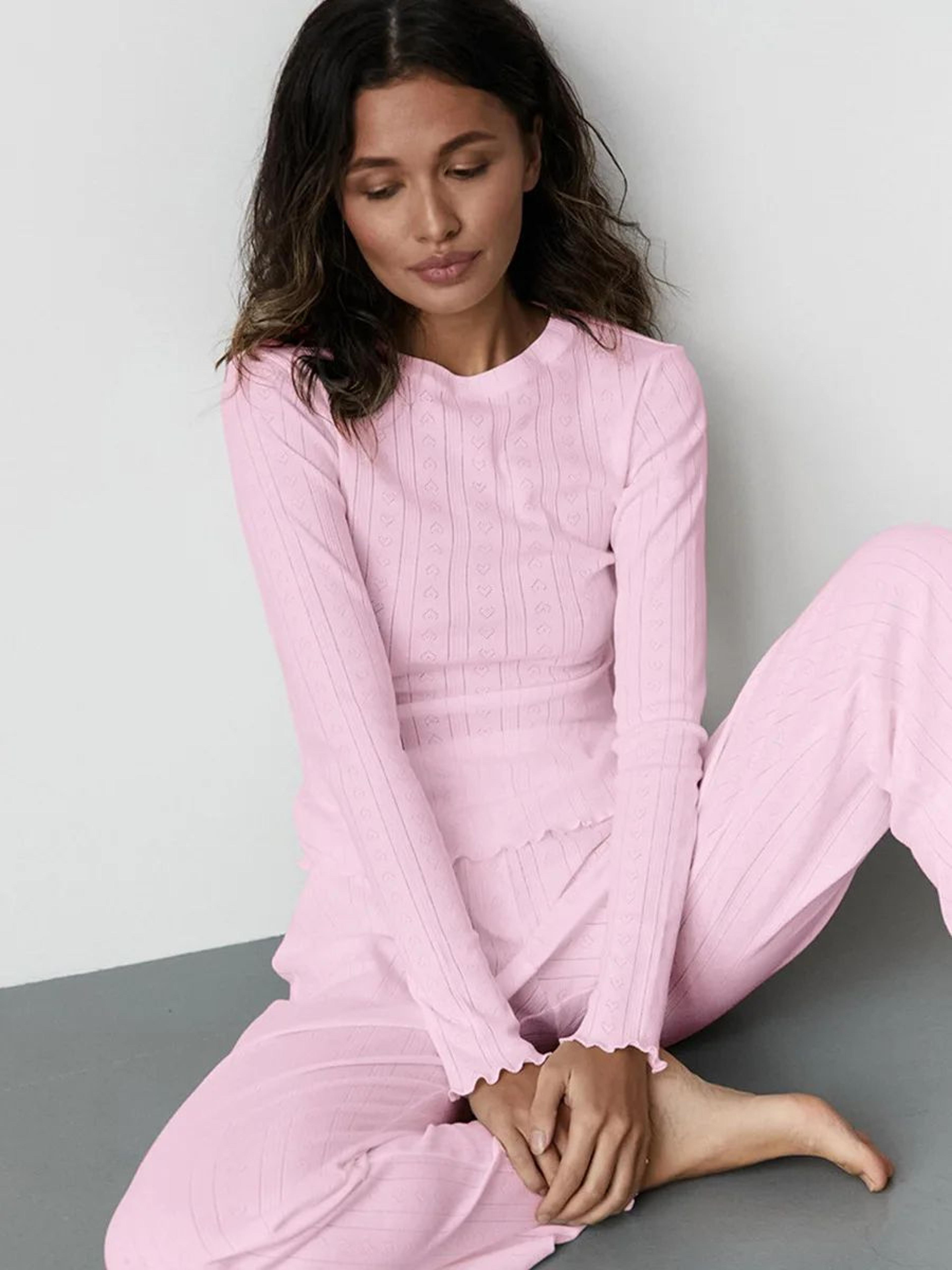 LoveKnit Jacquard Womens Pajama Set  Soft Knit Cardigan  Pants Loungewear 5