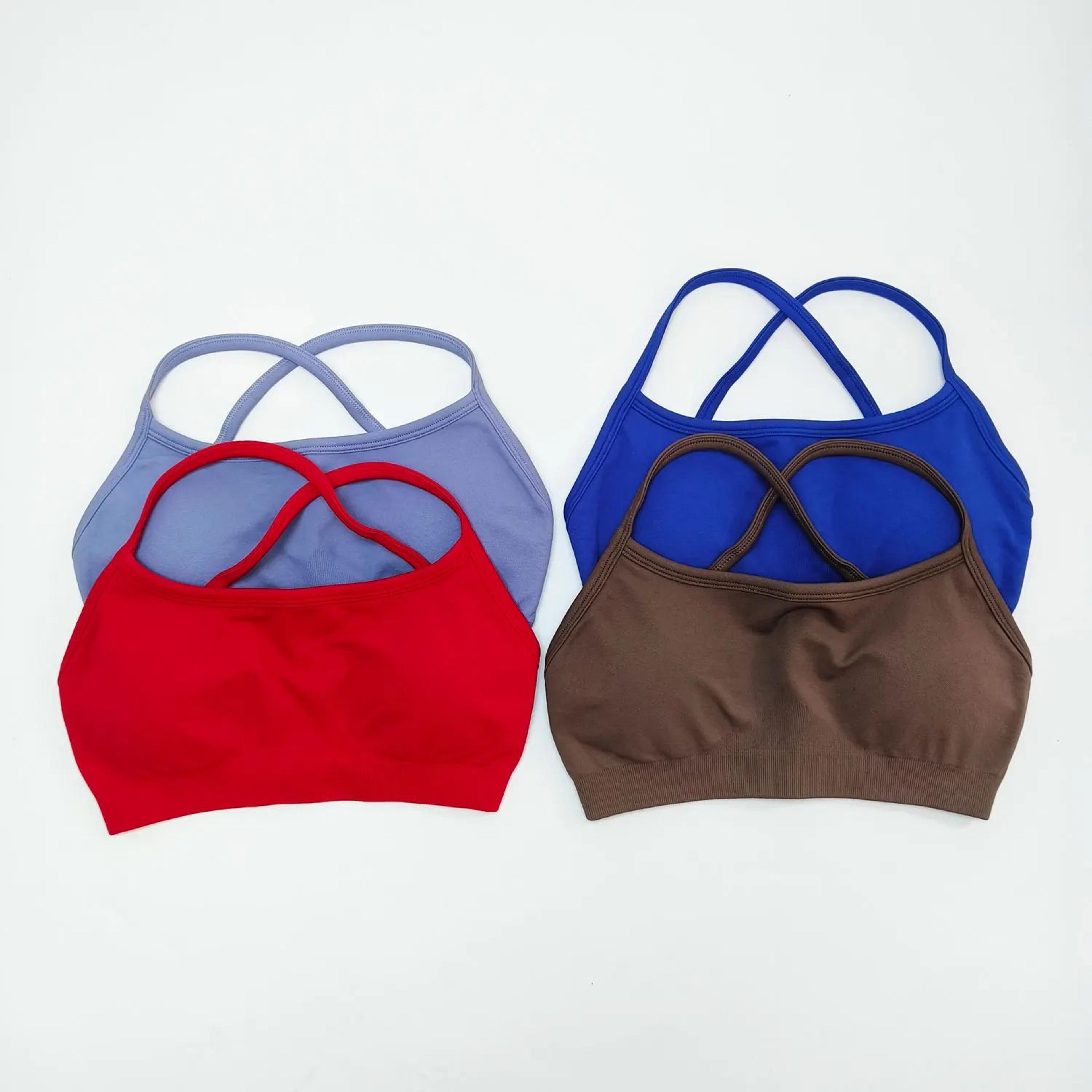 flexlift seamless cross-back sports bra for women – high support push-up yoga & gym top