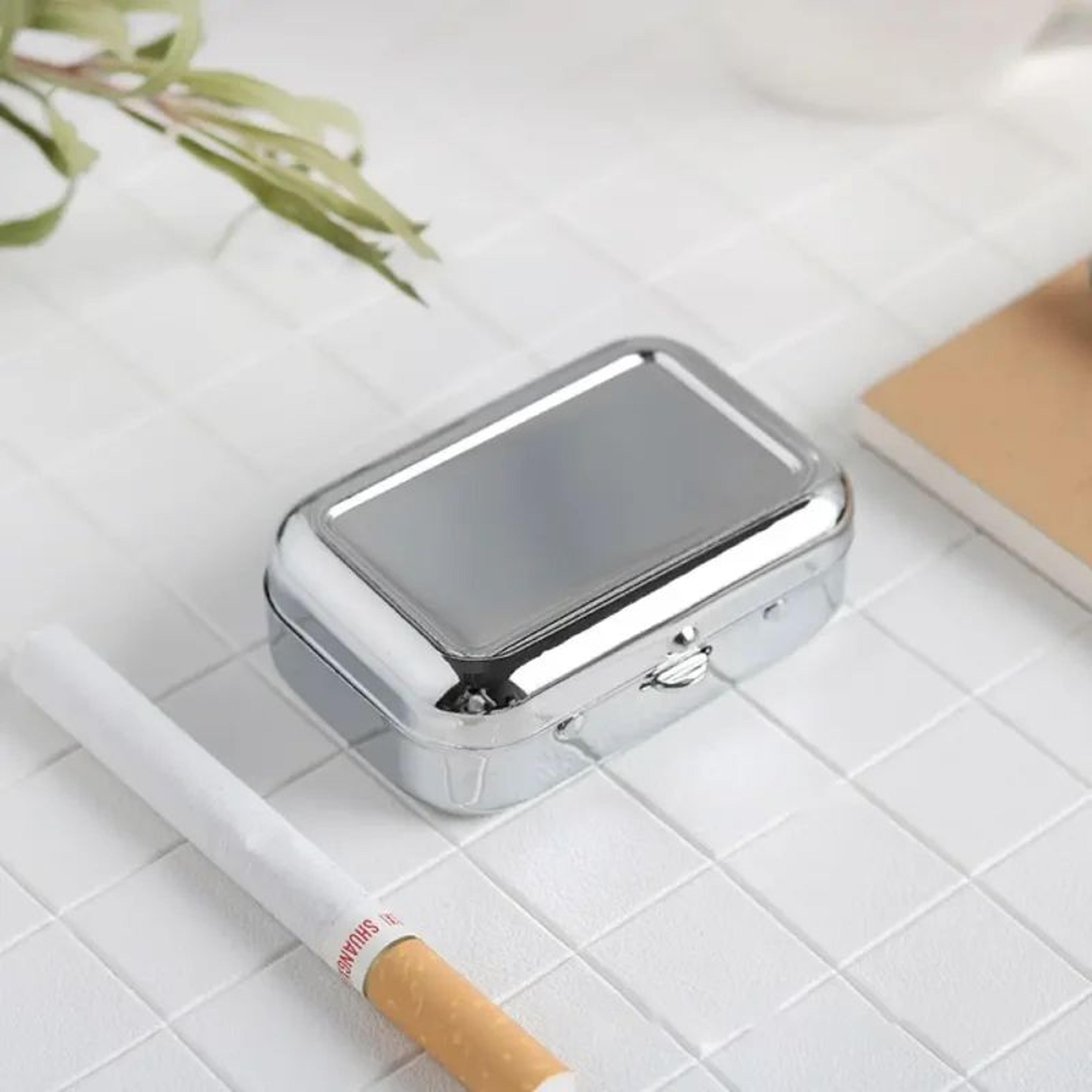 Portable Mini Metal Car Ashtray With Lid  Smokeless Pocket  Desktop Ashtray For Travel 2