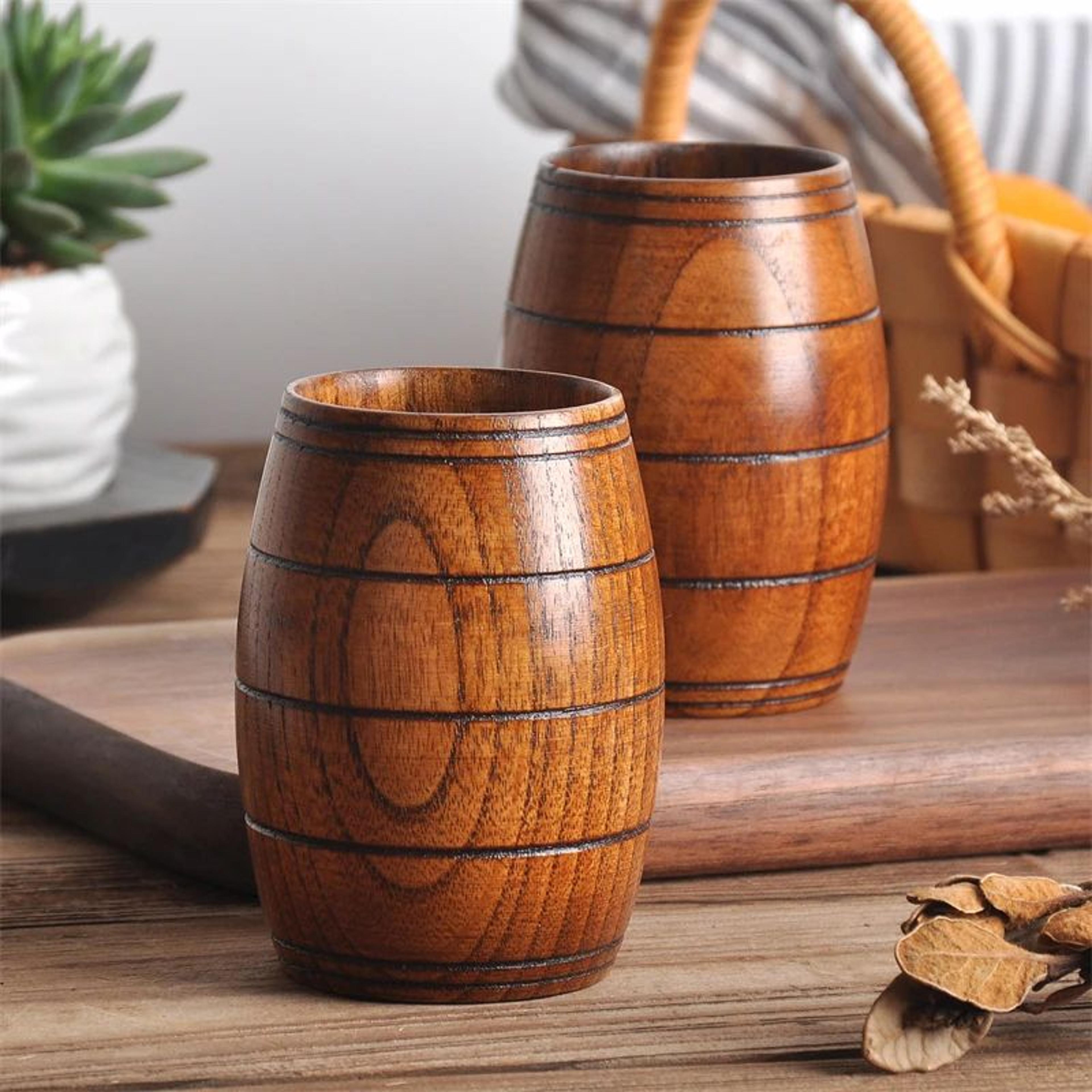 Rustic Spruce Wood Big Belly Mug  Handmade Wooden Beer Mug  Natural Coffee Cup 4