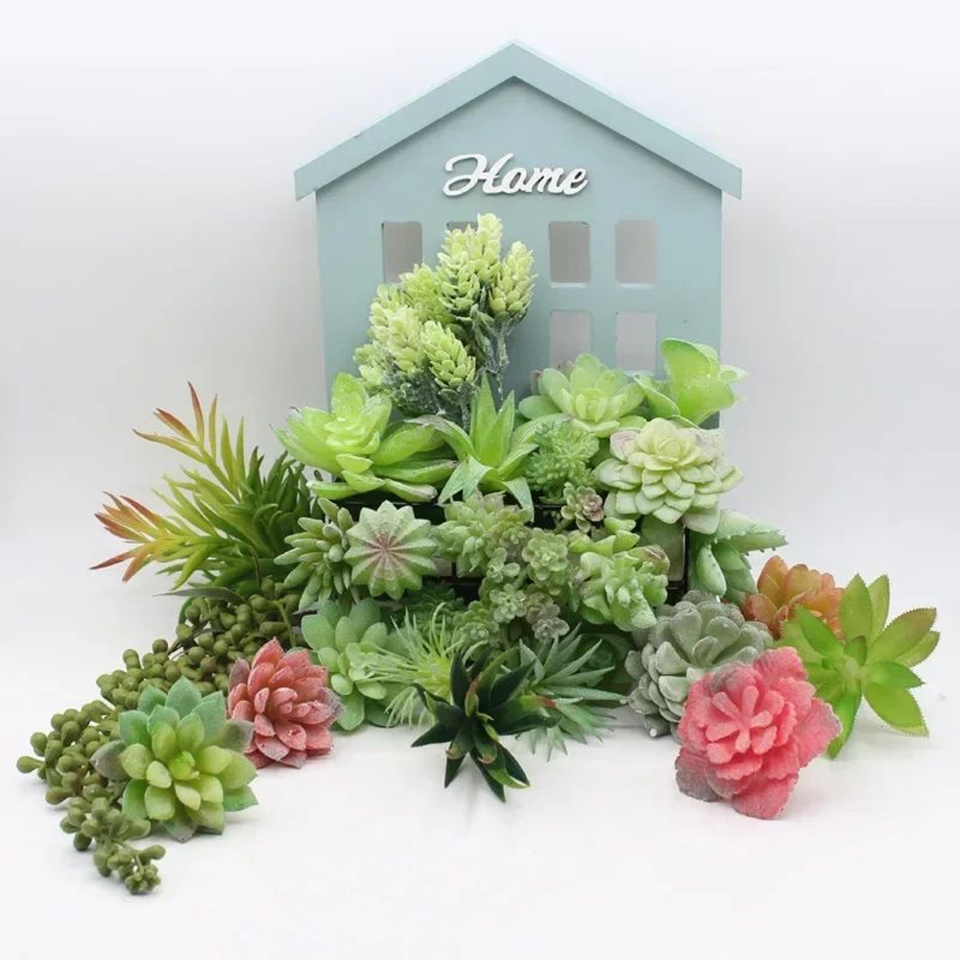MiniLush 12Piece Artificial Succulents Set  Realistic Faux Plants For Home  Office Decor 5