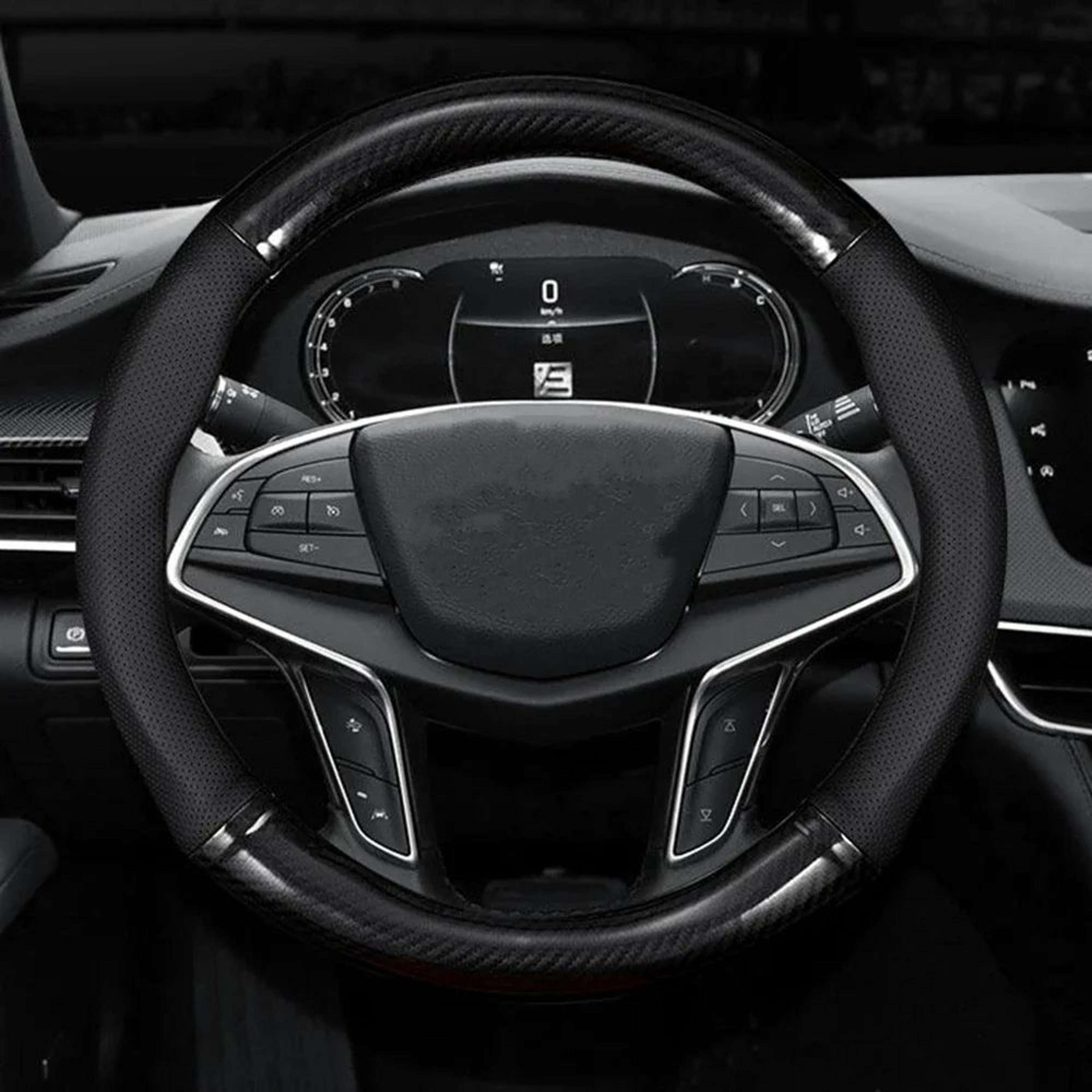 CarbonEdge Universal Car Steering Wheel Cover  AntiSlip Leather Grip 2