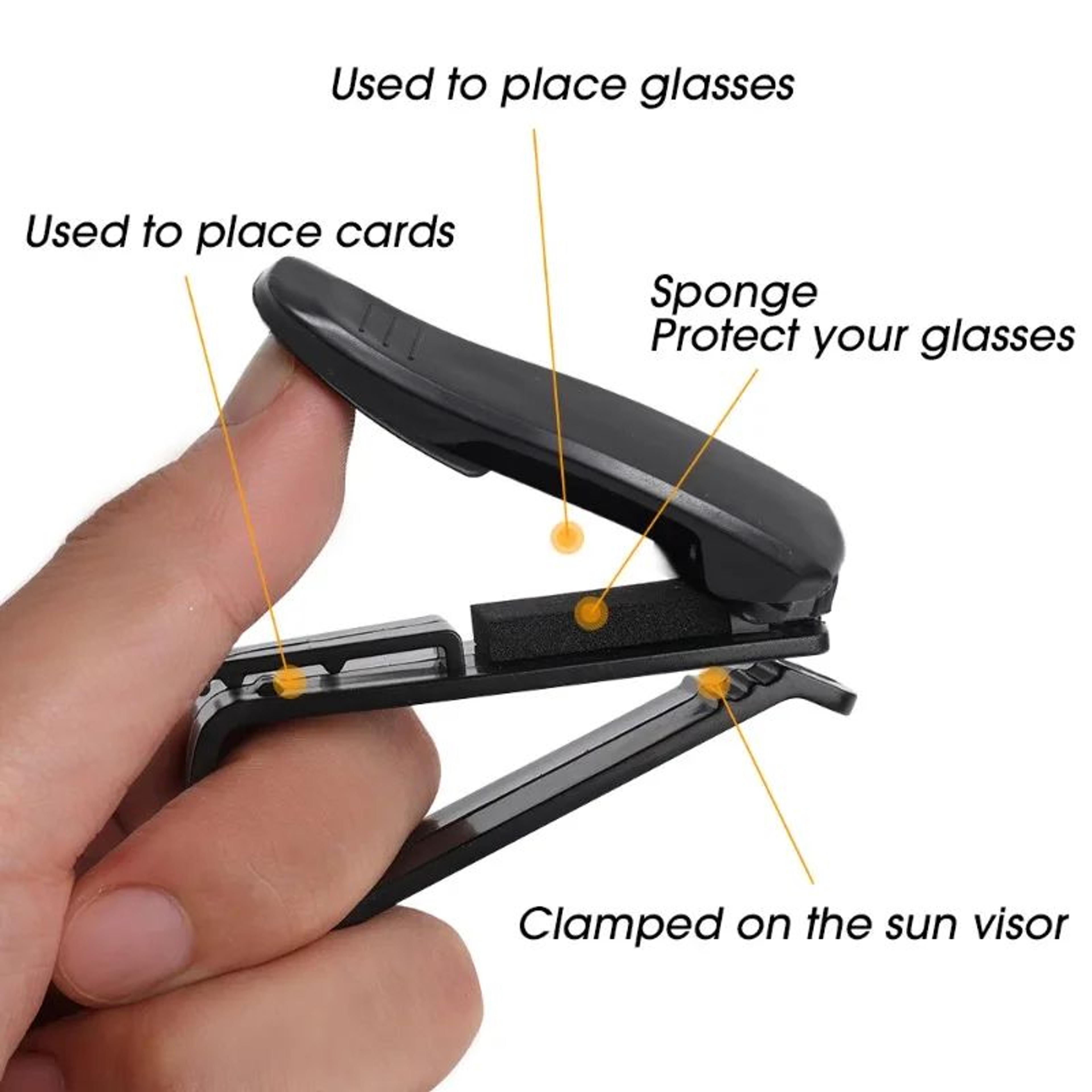 Magnetic Car Sunglasses Holder For Sun Visor  Glasses Case Clip With TicketCard Slot 2