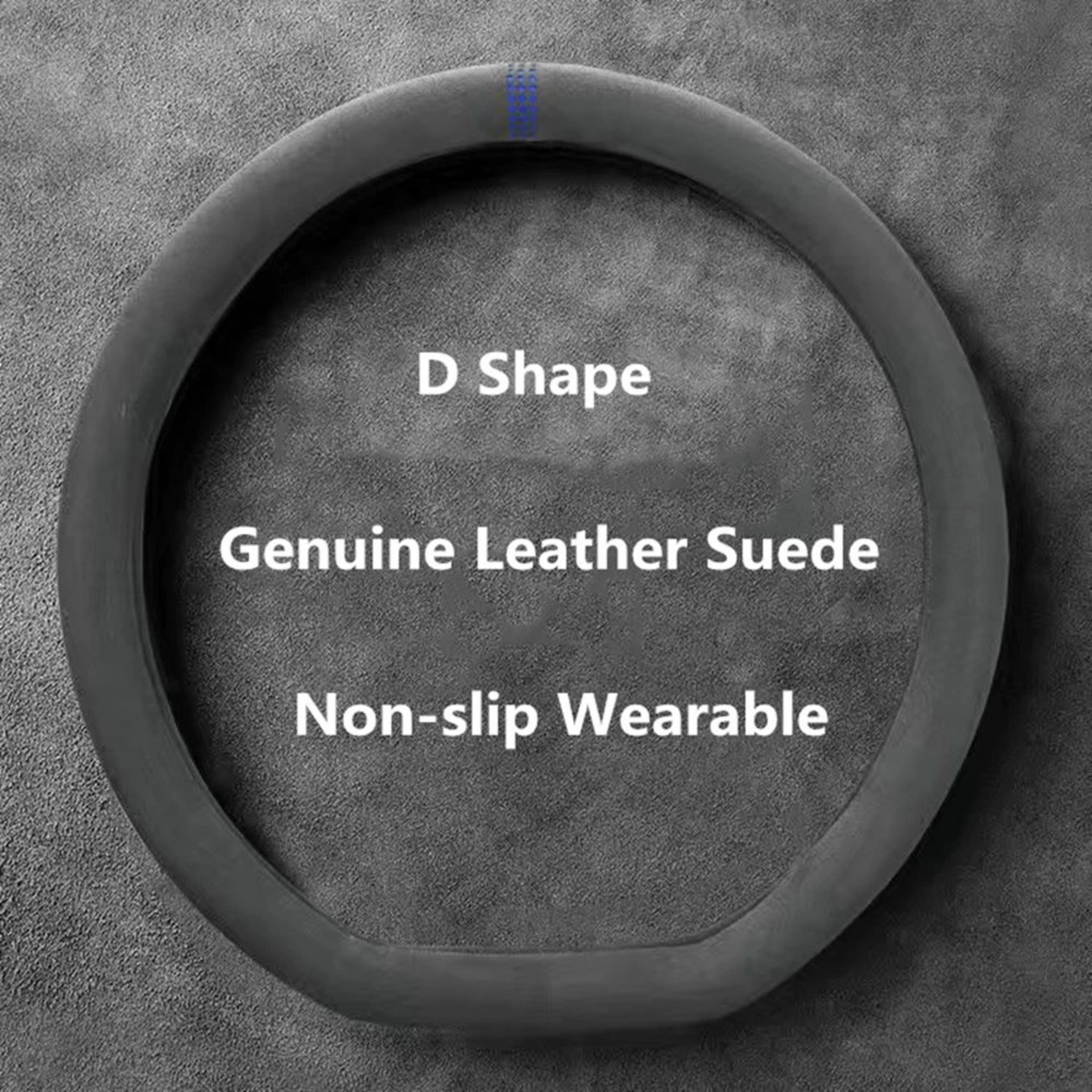 LuxeGrip Cowhide Suede Steering Wheel Cover  Universal 3738cm AntiSlip Wrap 8