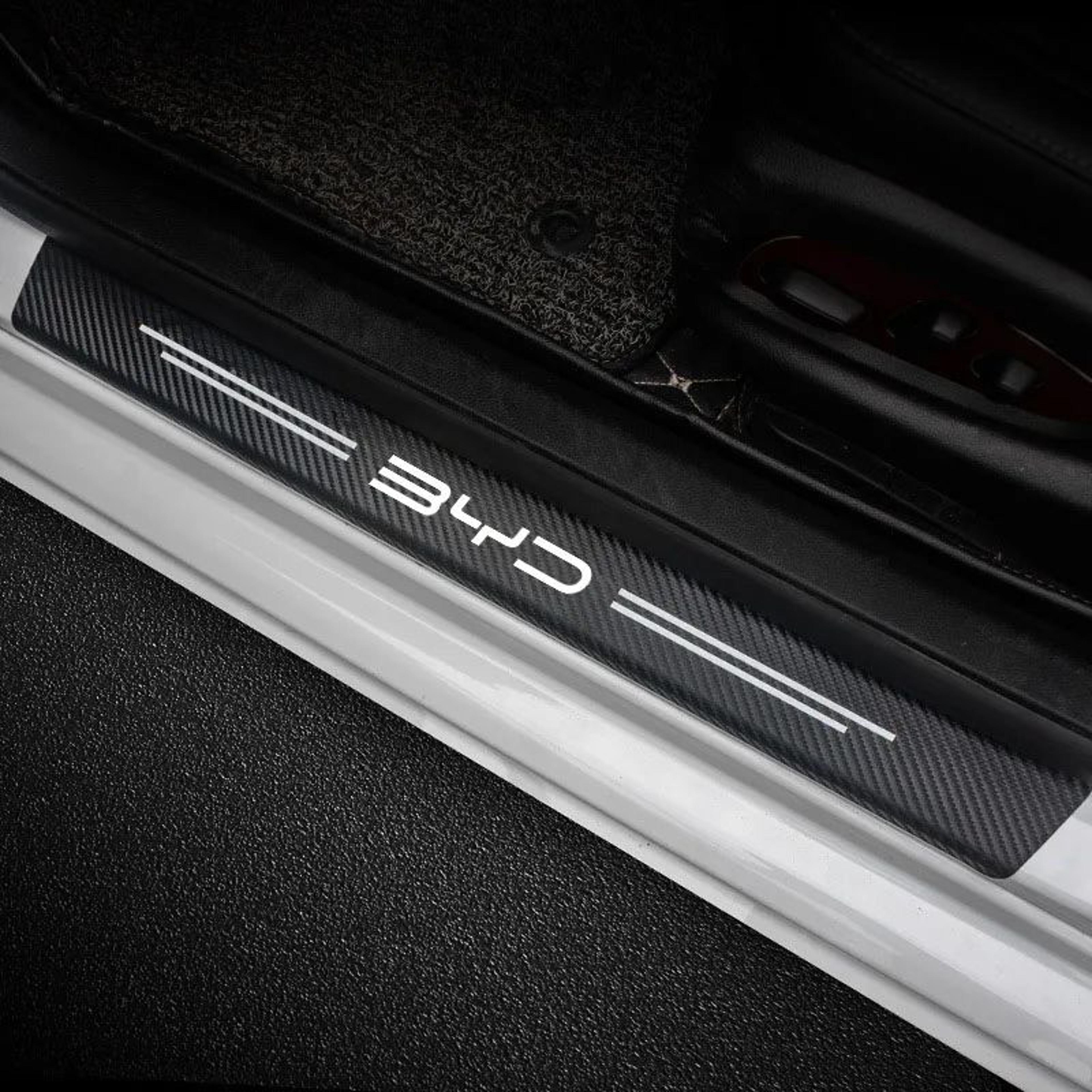 BYD Carbon Fiber Door Sill Protector  Rear Bumper Guard Stickers Car Threshold Protection Strip 3