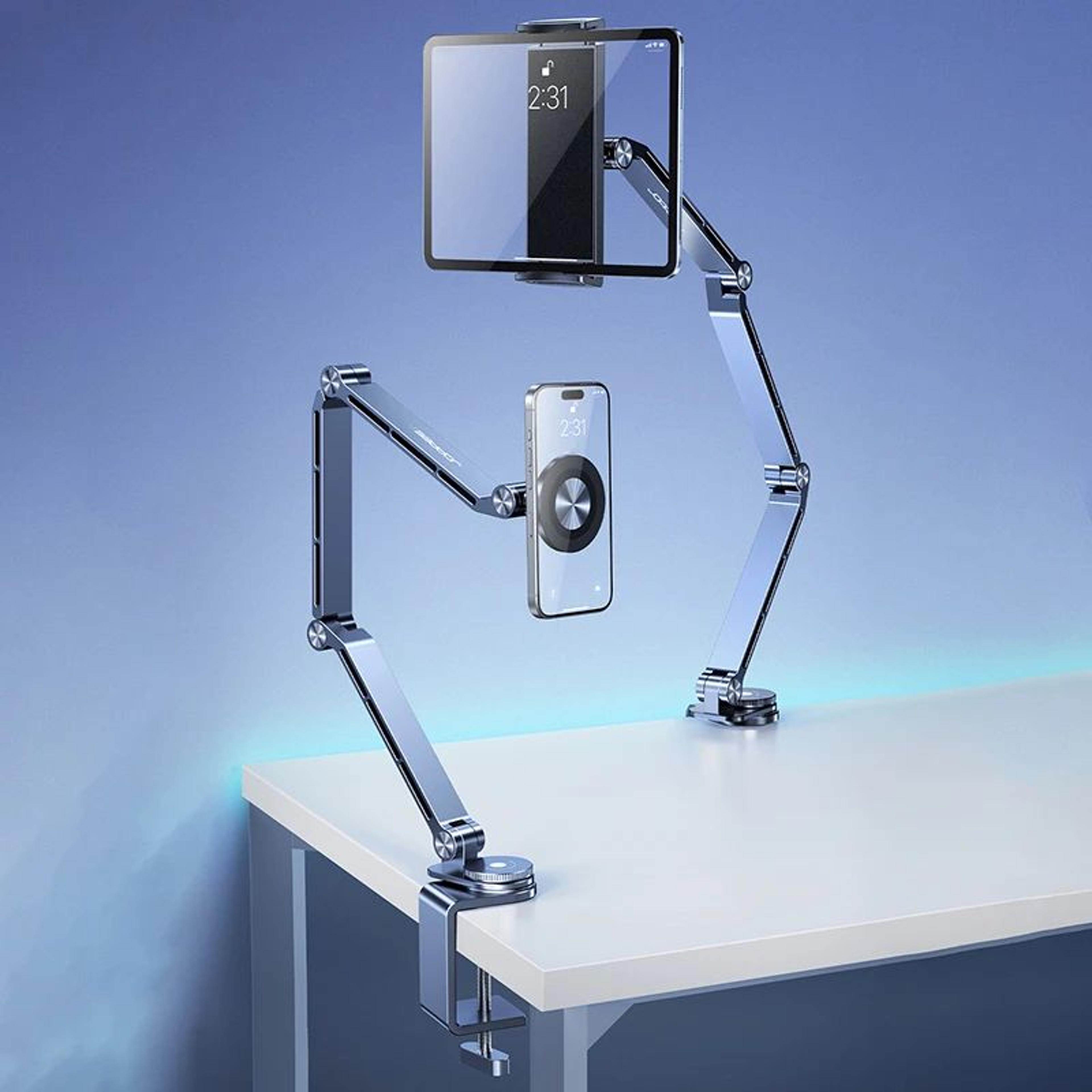 MoZhao 360 Rotating Tablet Stand  Foldable Aluminum Tablet  Phone Holder With Magnetic Base 2